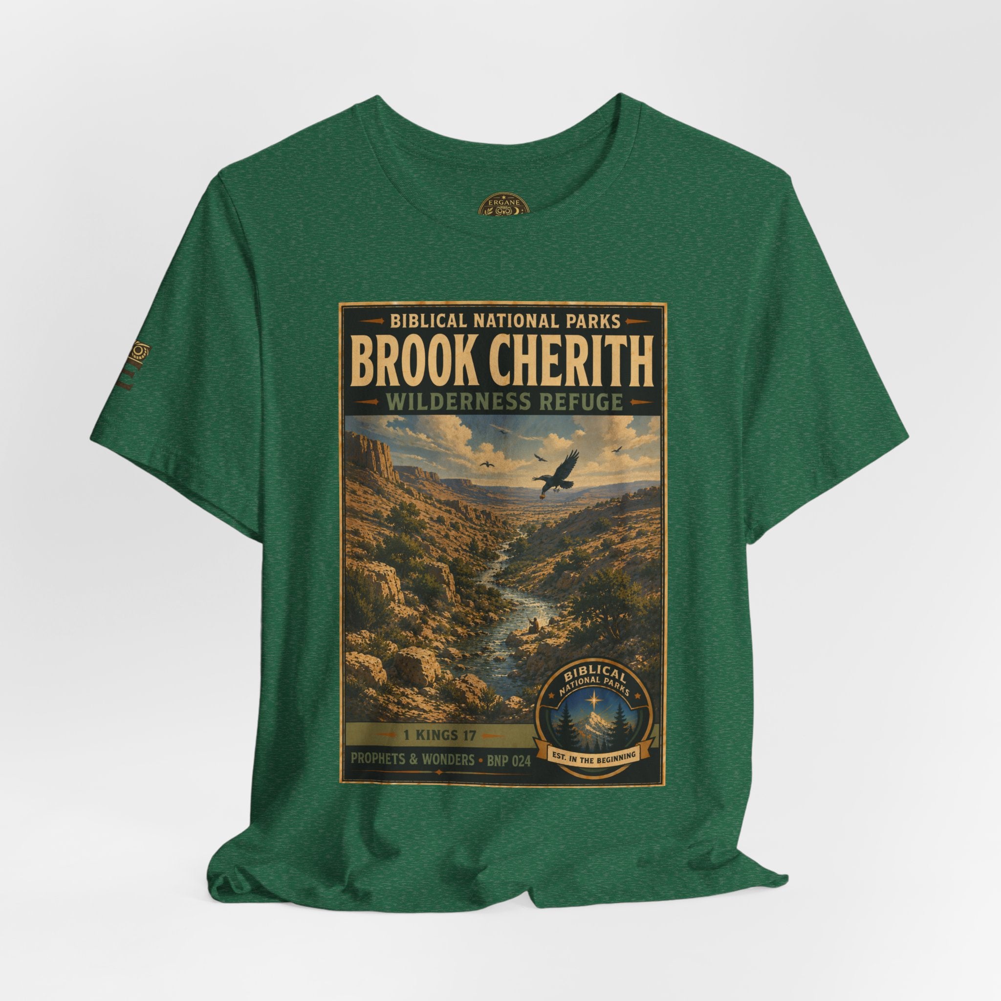 Biblical National Parks Collection V- Prophets & Wonders #024/030 1 Kings 17 | Vintage nature poster Tee | Biblical national parks graphic shirt
