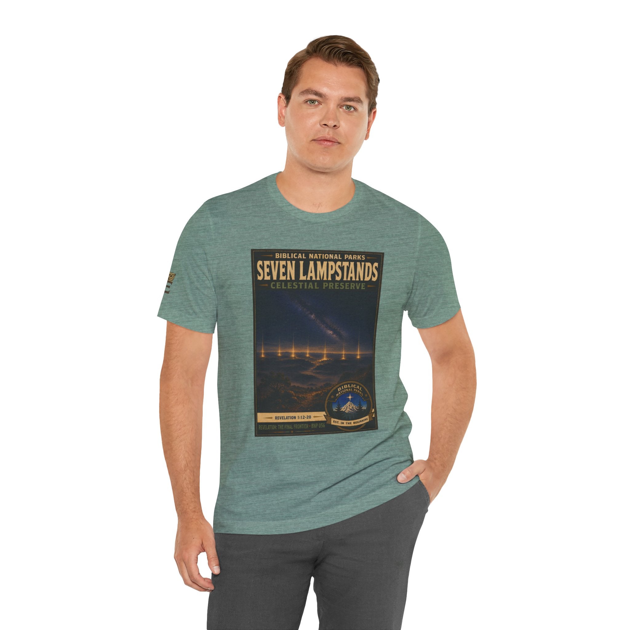 Biblical National Parks Collection X- #056/061 - Revelation: The Final Frontier | Revelation 1: 12-20 | Vintage nature poster Tee | Biblical national parks graphic shirt