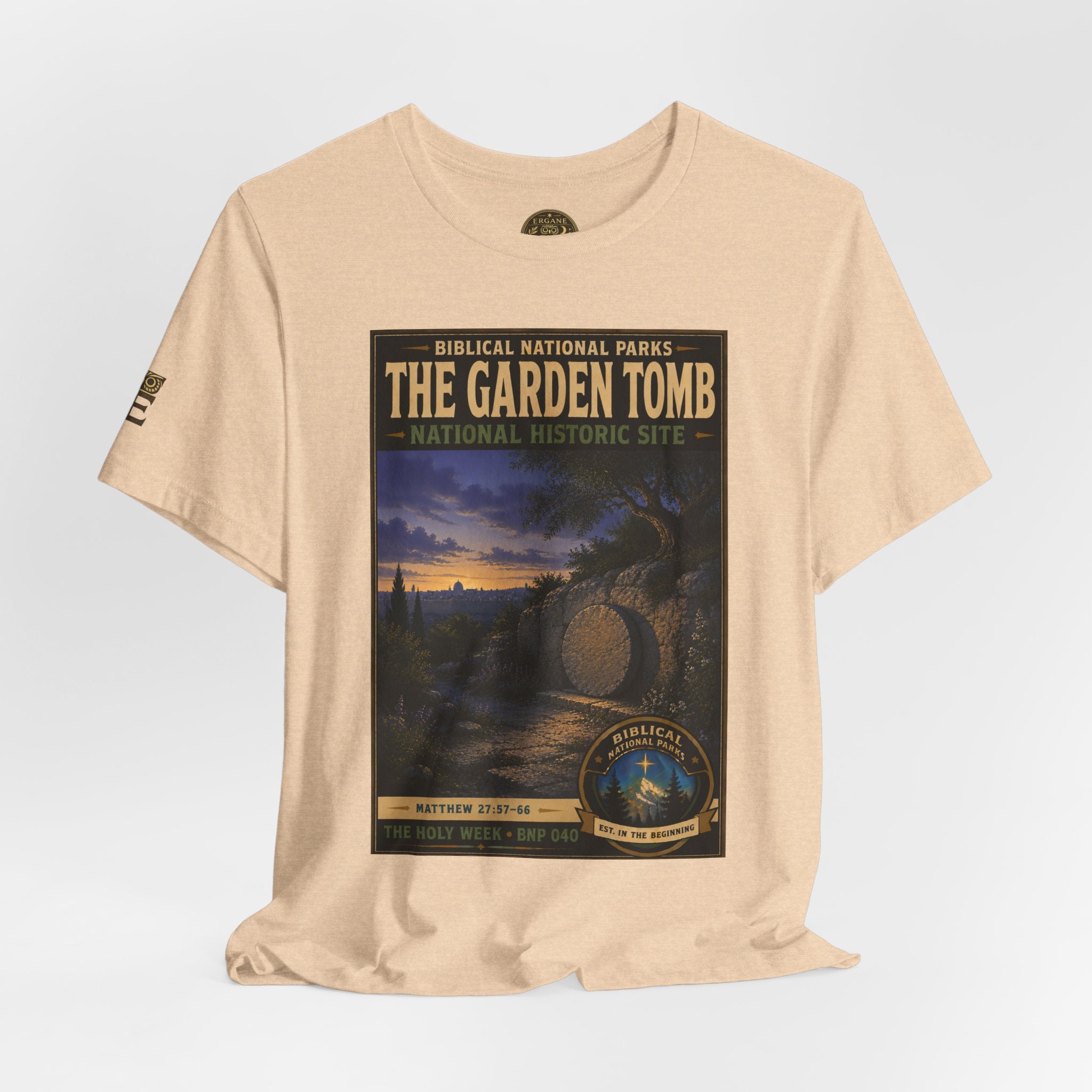 Biblical National Parks Collection VII- The Holy Week #040/041 | Matthew 27: 55-66 | Vintage nature poster Tee | Biblical national parks graphic shirt