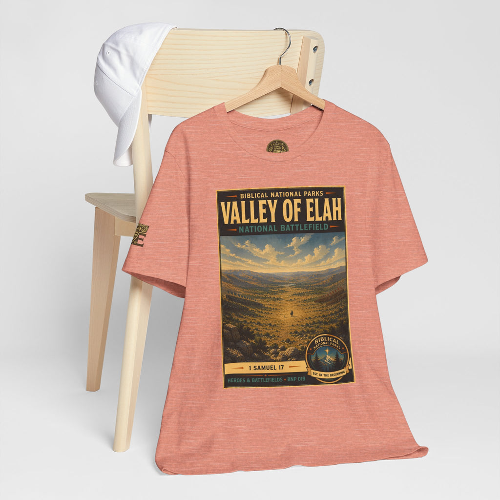 Biblical National Parks Collection IV- Heros & Battlefields #019/023 1 Samuel 17 | Vintage nature poster Tee | Biblical national parks graphic shirt
