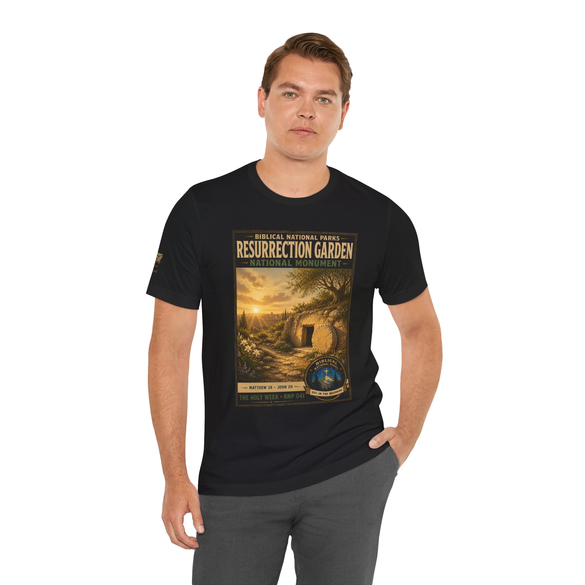 Biblical National Parks Collection VII- The Holy Week #041/041 | Matthew 28 - John 20 | Vintage nature poster Tee | Biblical national parks graphic shirt