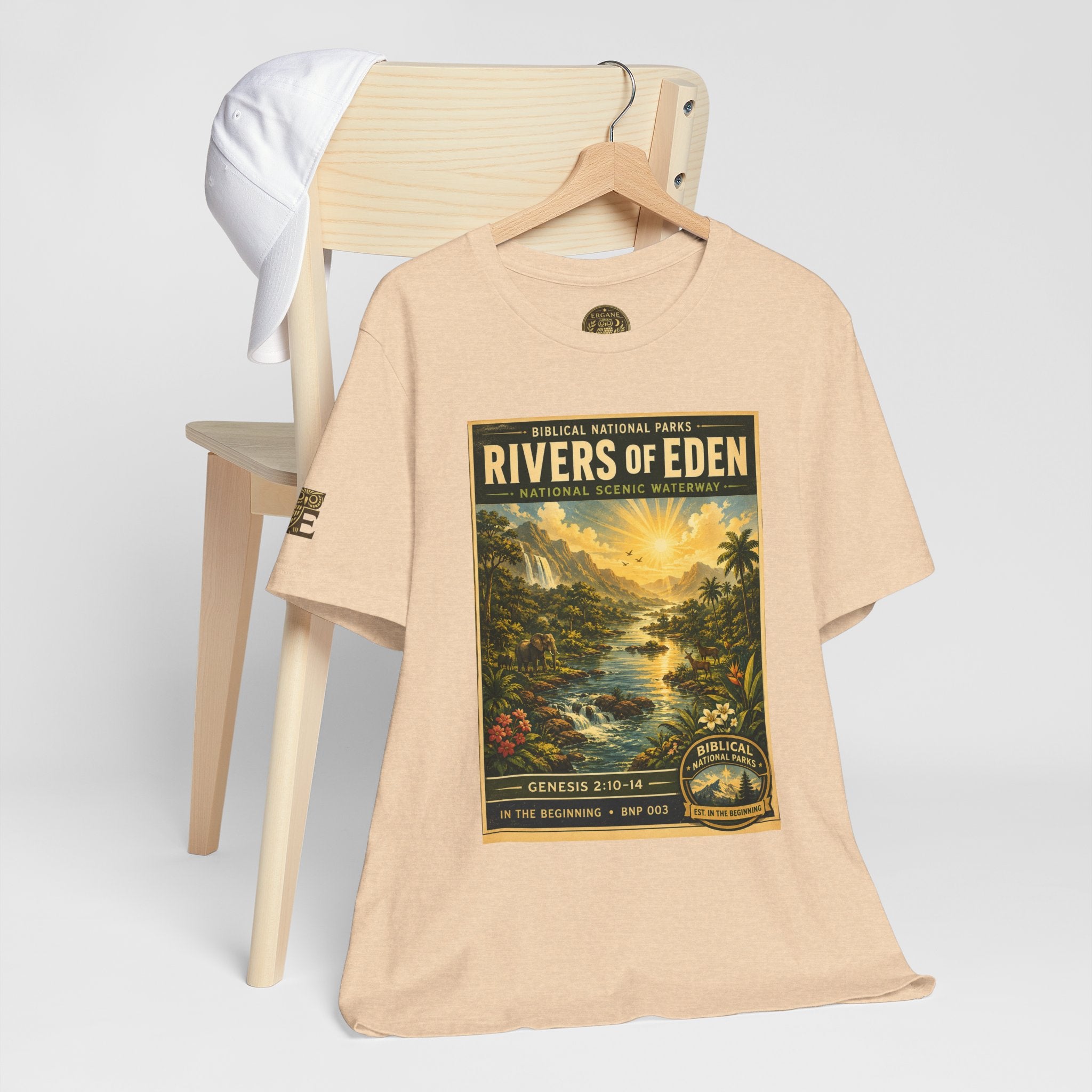 Biblical National Parks Collection I- In The Beginning #003/006 Genesis 2:10-14 | Vintage nature poster Tee | Biblical national parks graphic shirt