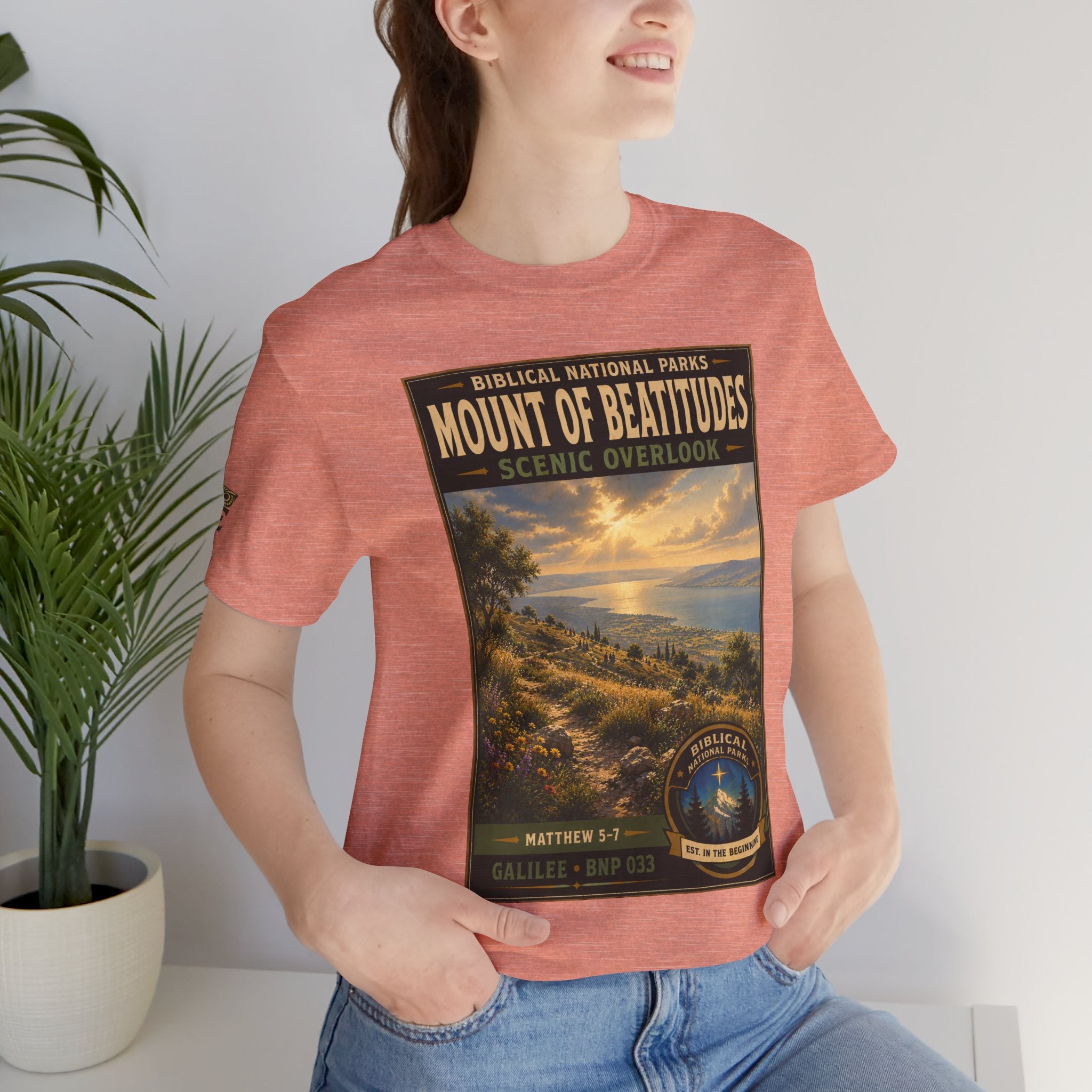 Biblical National Parks Collection VI- Galilee #033/035 Matthew 5-7 | Vintage nature poster Tee | Biblical national parks graphic shirt