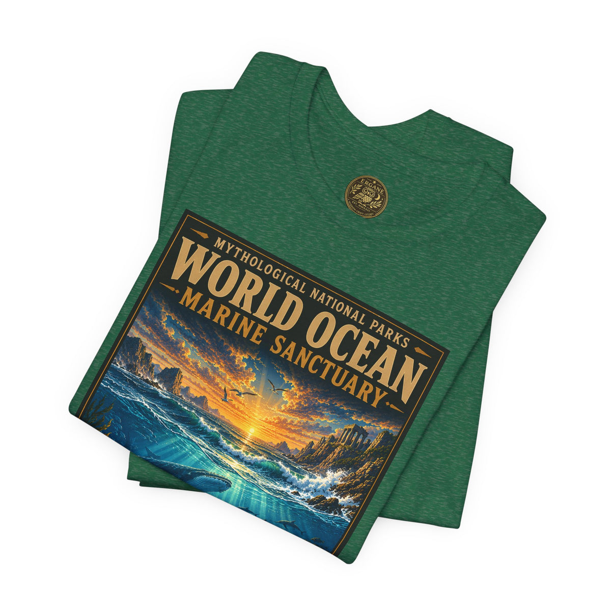 Mythological National Parks COLLECTION V- #050-050 TITANS & PRIMORDIAL REALMS | Vintage nature poster Tee | Mythological National Parks graphic shirt