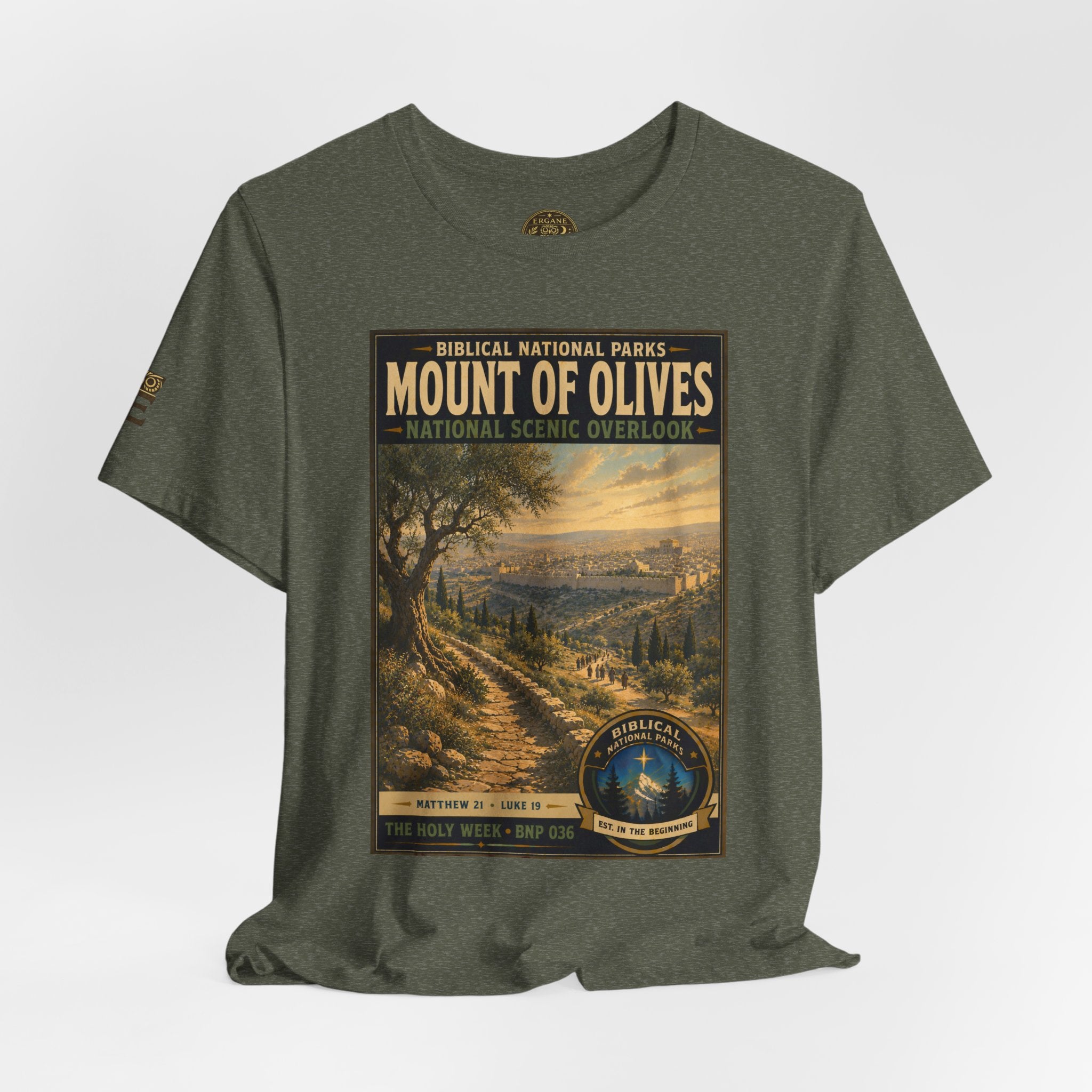 Biblical National Parks Collection VII- The Holy Week #036/041 | Matthew 21 - Luke 19 | Vintage nature poster Tee | Biblical national parks graphic shirt