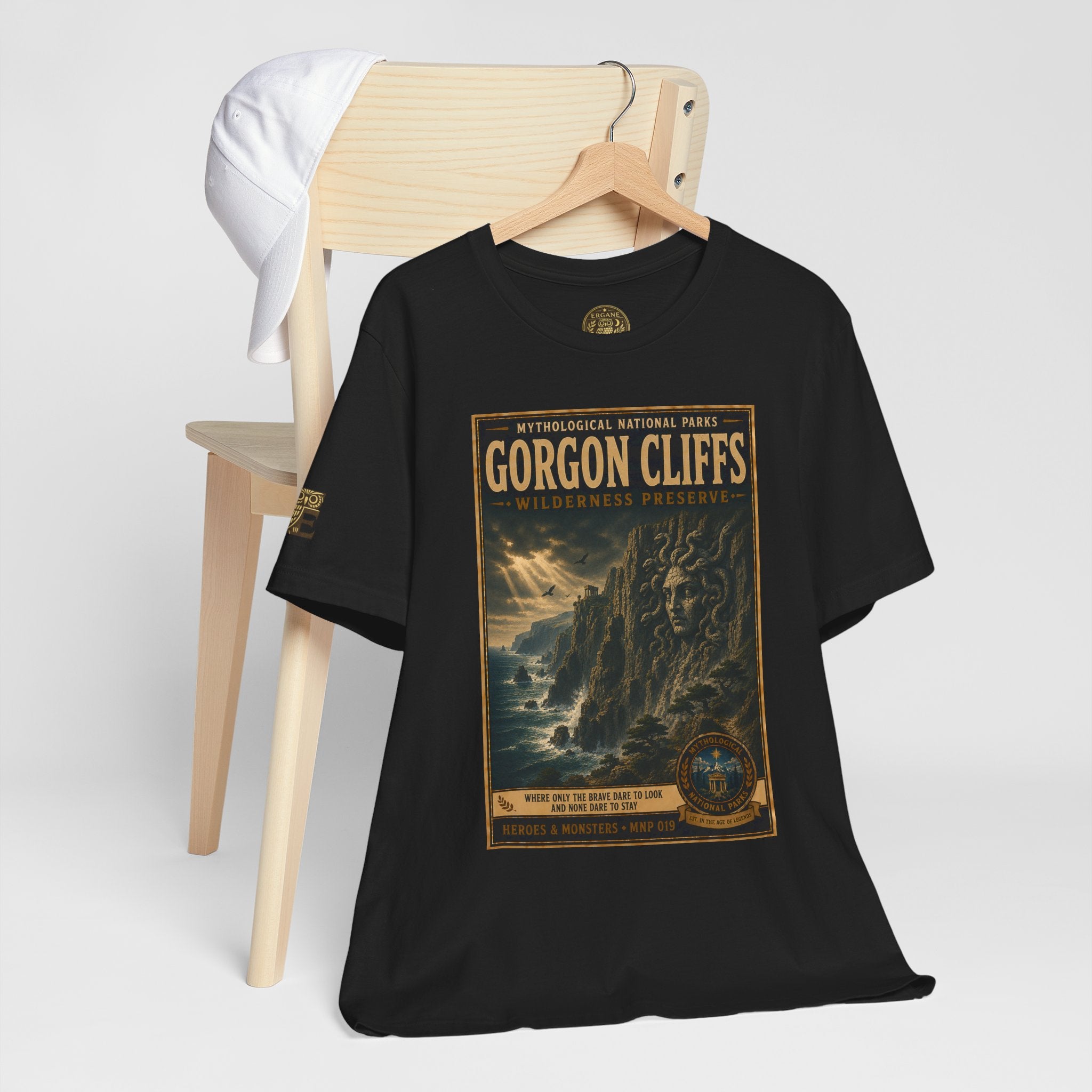 Mythological National Parks Collection III- #019-028 - Heros & Monsters | Vintage nature poster Tee | Mythological National Parks graphic shirt