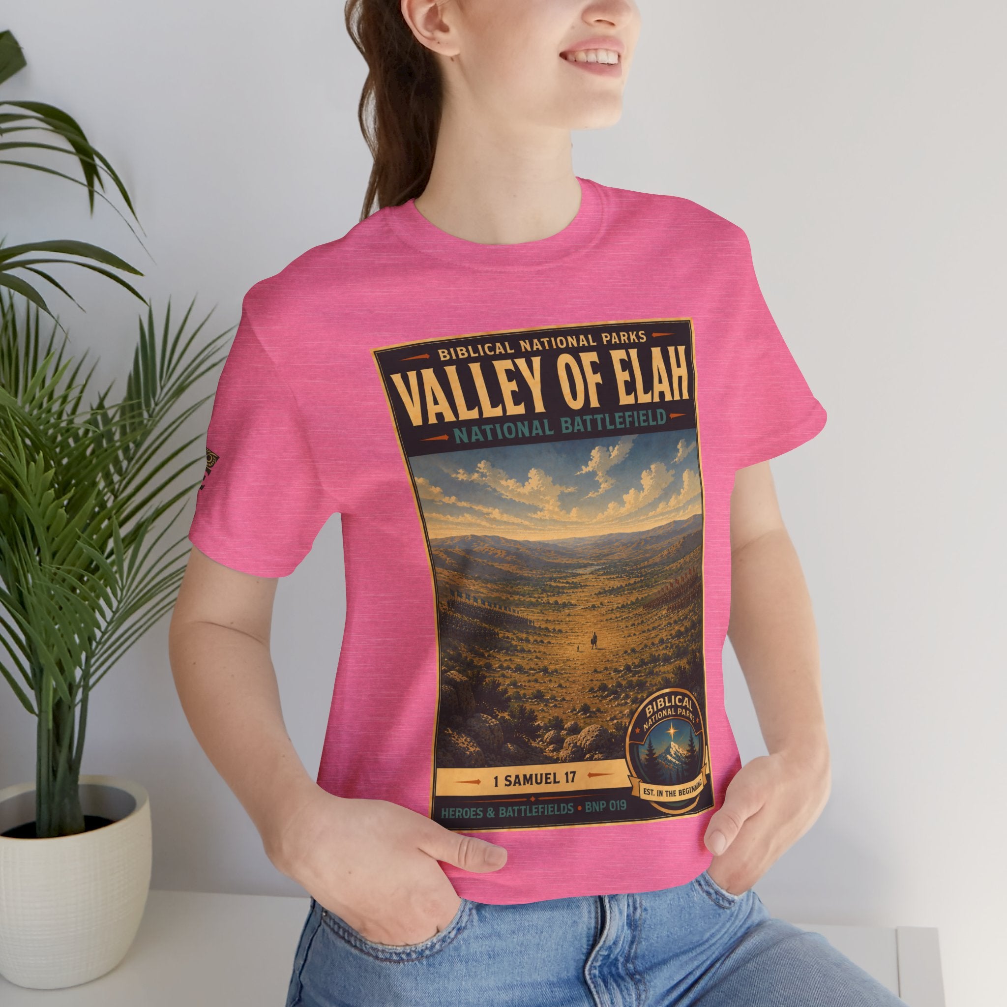 Biblical National Parks Collection IV- Heros & Battlefields #019/023 1 Samuel 17 | Vintage nature poster Tee | Biblical national parks graphic shirt