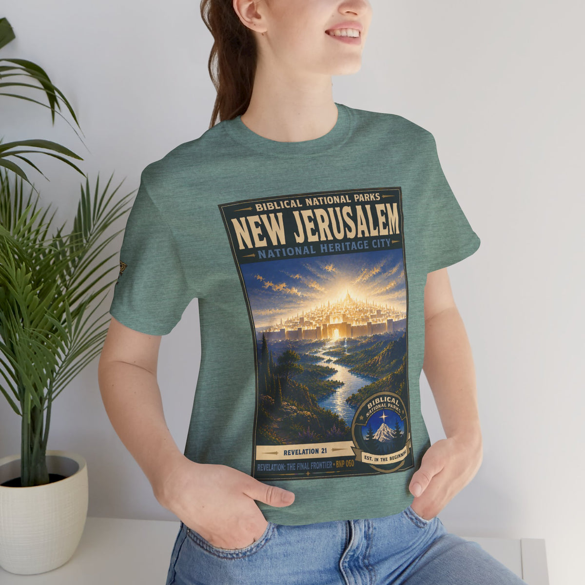 Biblical National Parks Collection X- #060/061 - Revelation: The Final Frontier | Revelation 21 | Vintage nature poster Tee | Biblical national parks graphic shirt 2