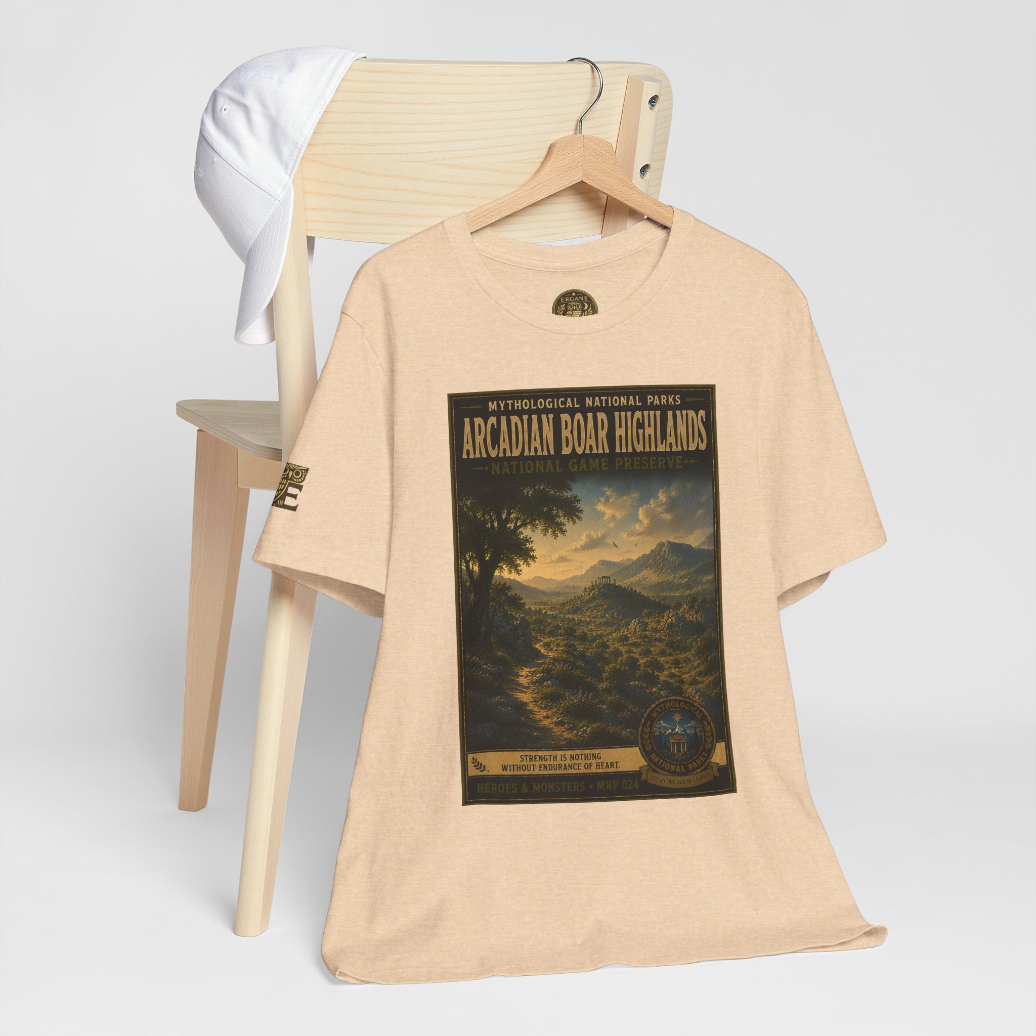 Mythological National Parks Collection III- #024-028 - Heros & Monsters | Vintage nature poster Tee | Mythological National Parks graphic shirt