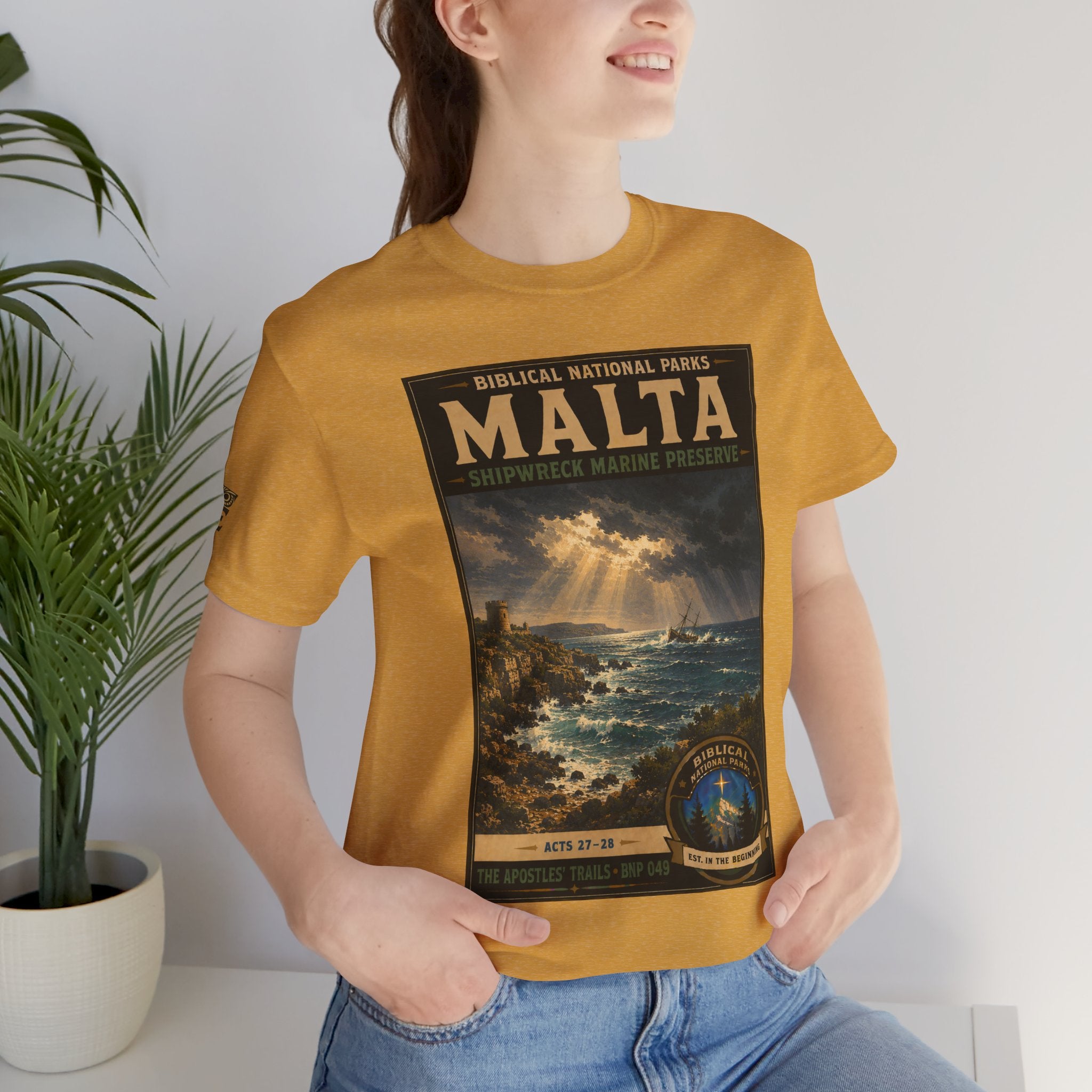 Biblical National Parks Collection VIII- The Apostles' Trails #049/049 | Acts 27-28 | Vintage nature poster Tee | Biblical national parks graphic shirt