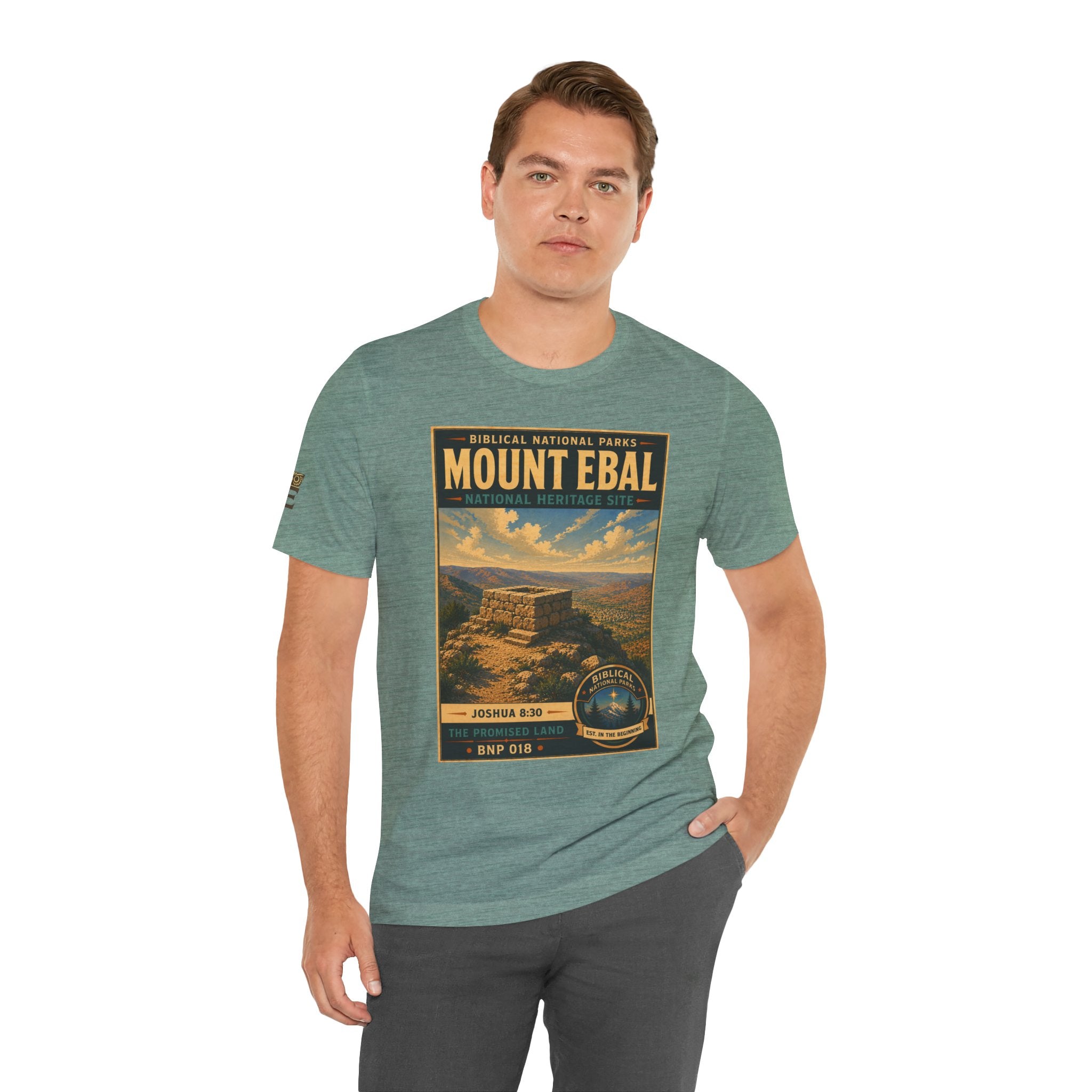 Biblical National Parks Collection III- The Promised Land #018/018 Joshua 8: 30 | Vintage nature poster Tee | Biblical national parks graphic shirt