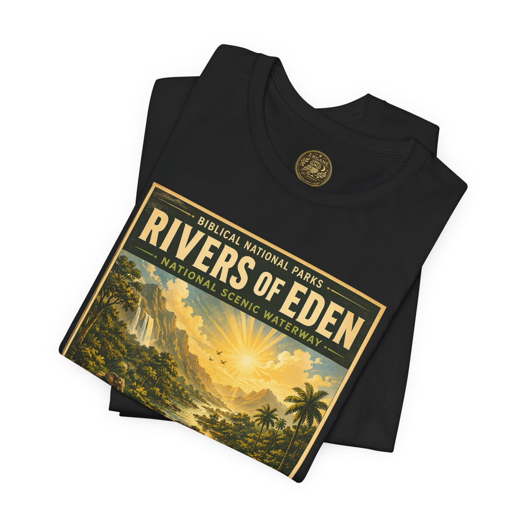 Biblical National Parks Collection I- In The Beginning #003/006 Genesis 2:10-14 | Vintage nature poster Tee | Biblical national parks graphic shirt