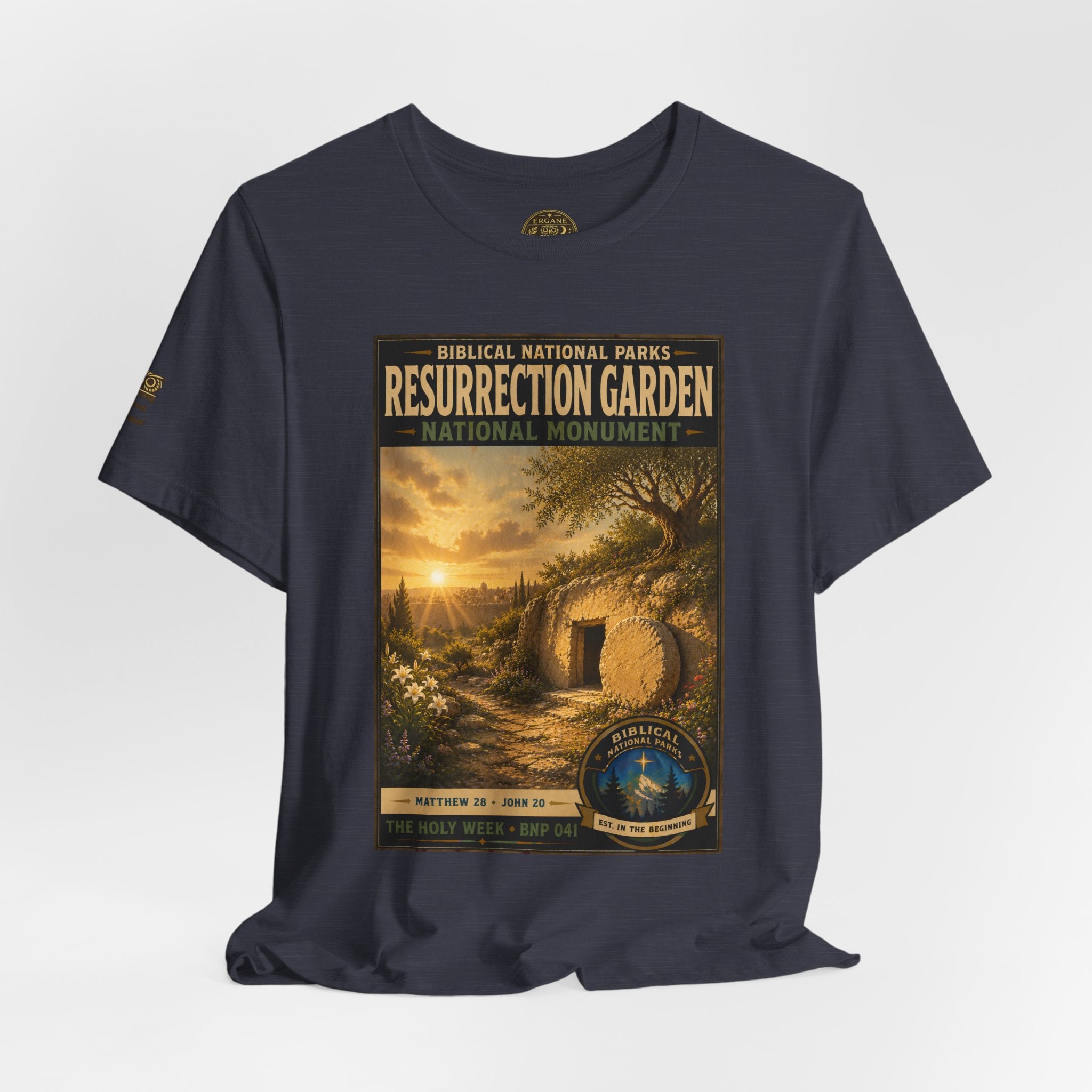Biblical National Parks Collection VII- The Holy Week #041/041 | Matthew 28 - John 20 | Vintage nature poster Tee | Biblical national parks graphic shirt