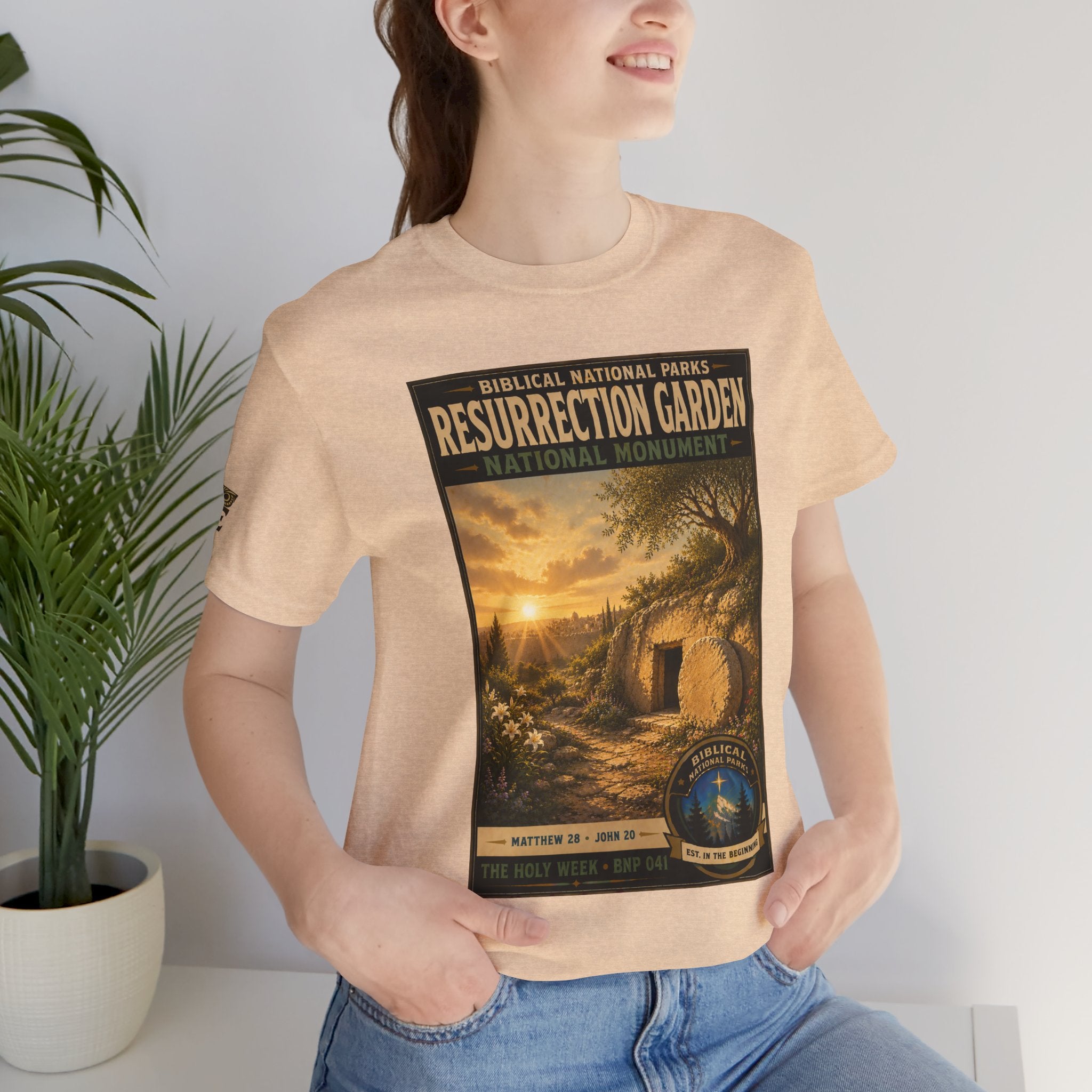 Biblical National Parks Collection VII- The Holy Week #041/041 | Matthew 28 - John 20 | Vintage nature poster Tee | Biblical national parks graphic shirt