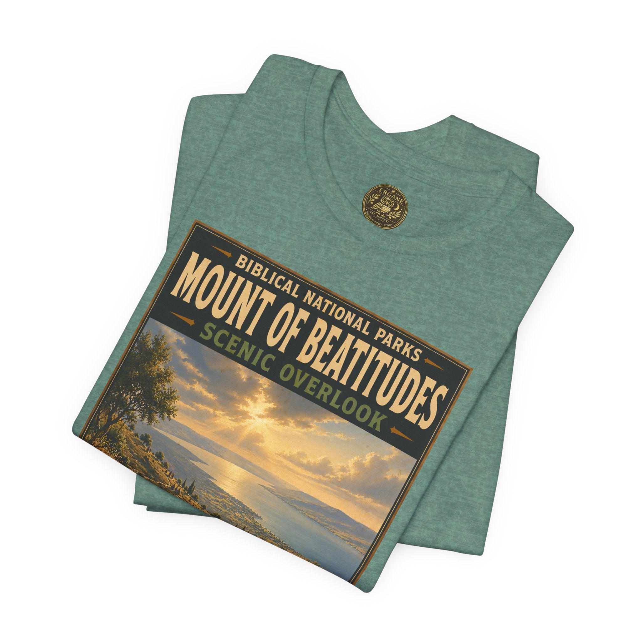 Biblical National Parks Collection VI- Galilee #033/035 Matthew 5-7 | Vintage nature poster Tee | Biblical national parks graphic shirt