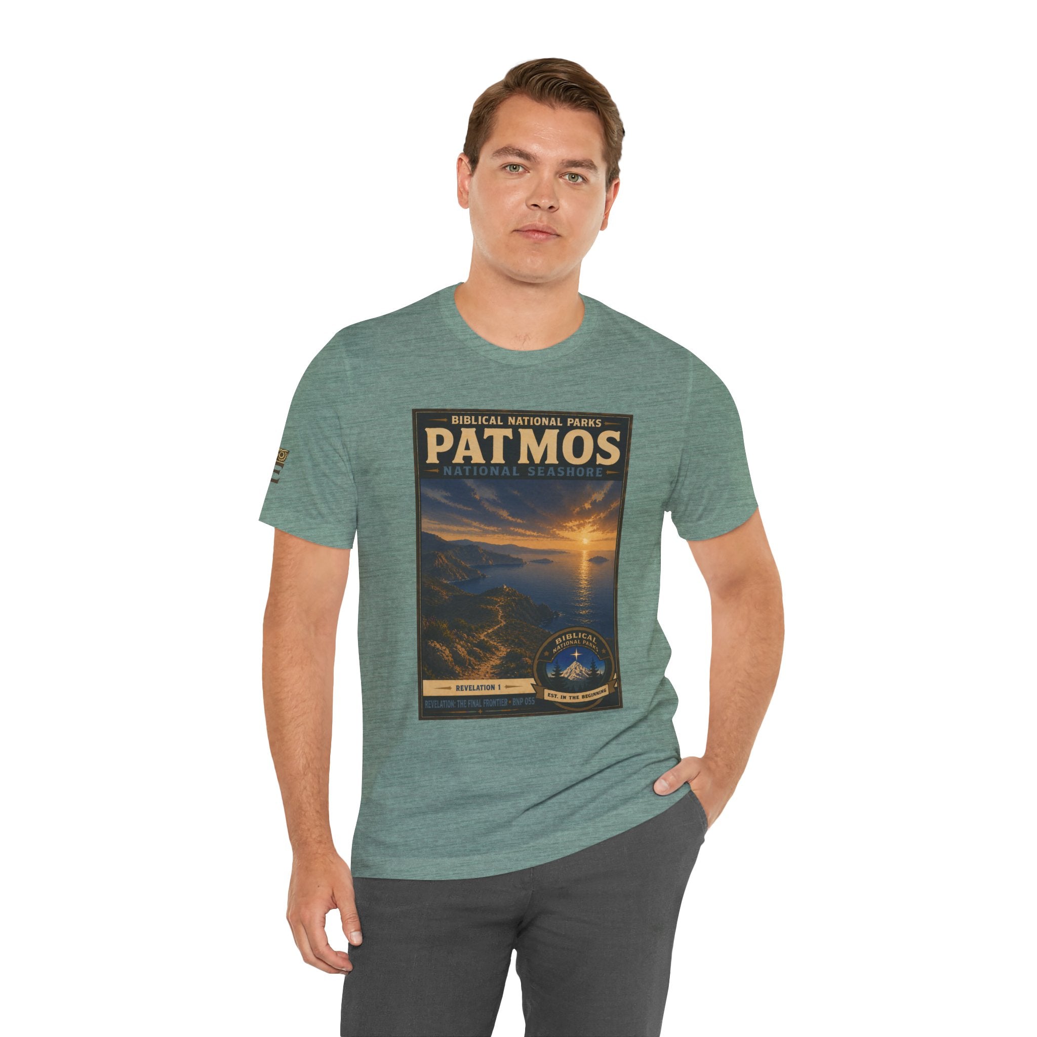 Biblical National Parks Collection X- #055/061 - Revelation: The Final Frontier | Revelation 1 | Vintage nature poster Tee | Biblical national parks graphic shirt