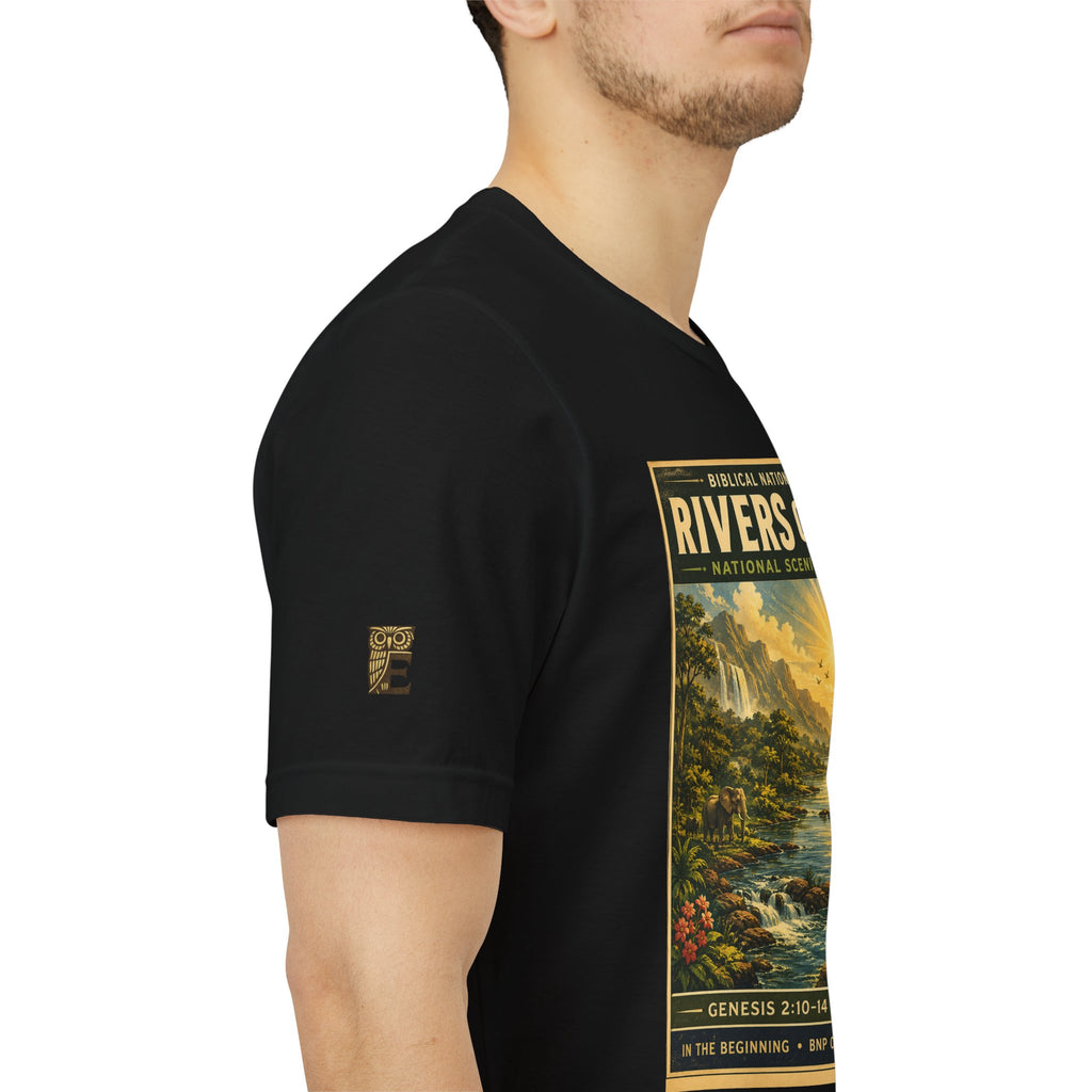Biblical National Parks Collection I- In The Beginning #003/006 Genesis 2:10-14 | Vintage nature poster Tee | Biblical national parks graphic shirt