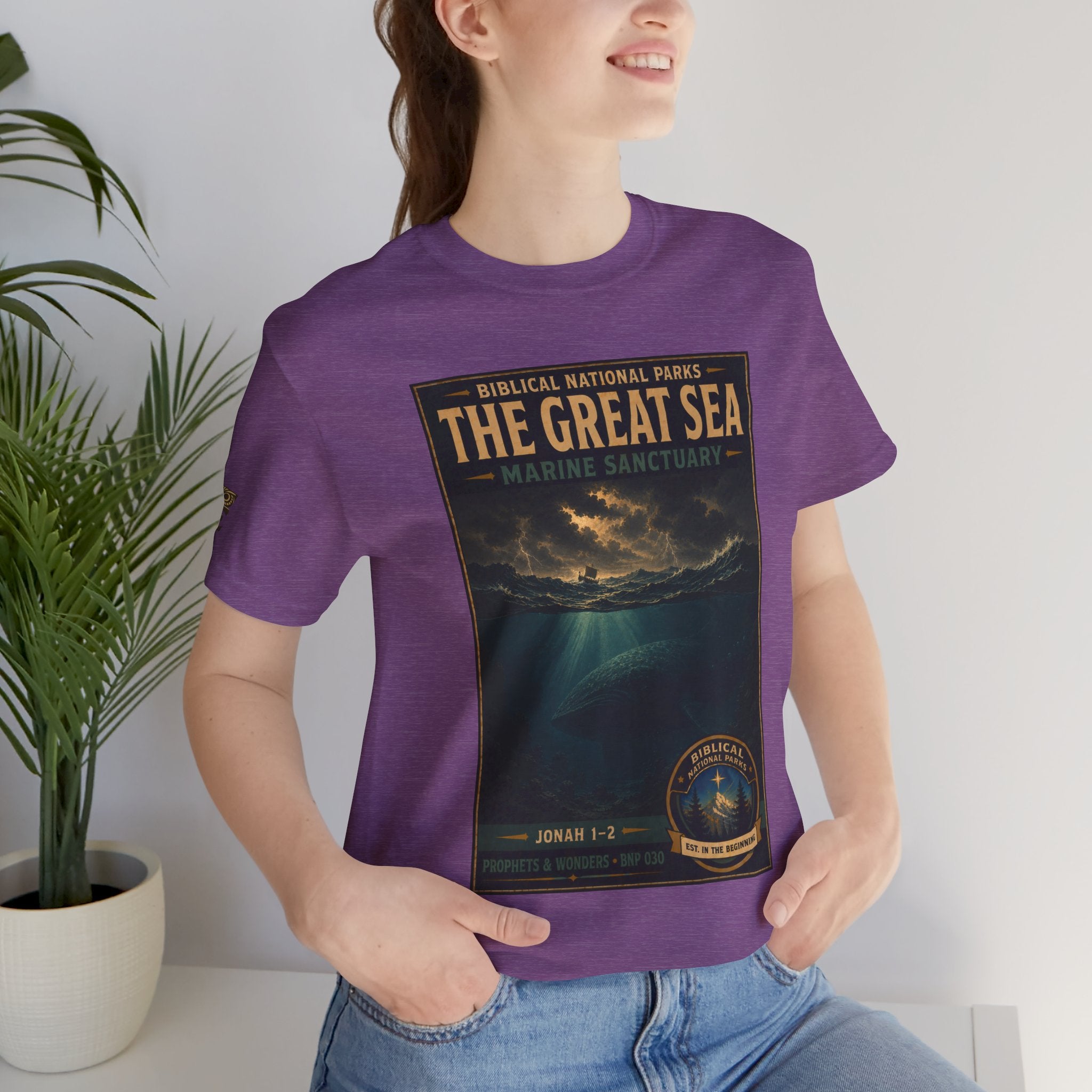 Biblical National Parks Collection V- Prophets & Wonders #030/030 Jonah 1-2 | Vintage nature poster Tee | Biblical national parks graphic shirt