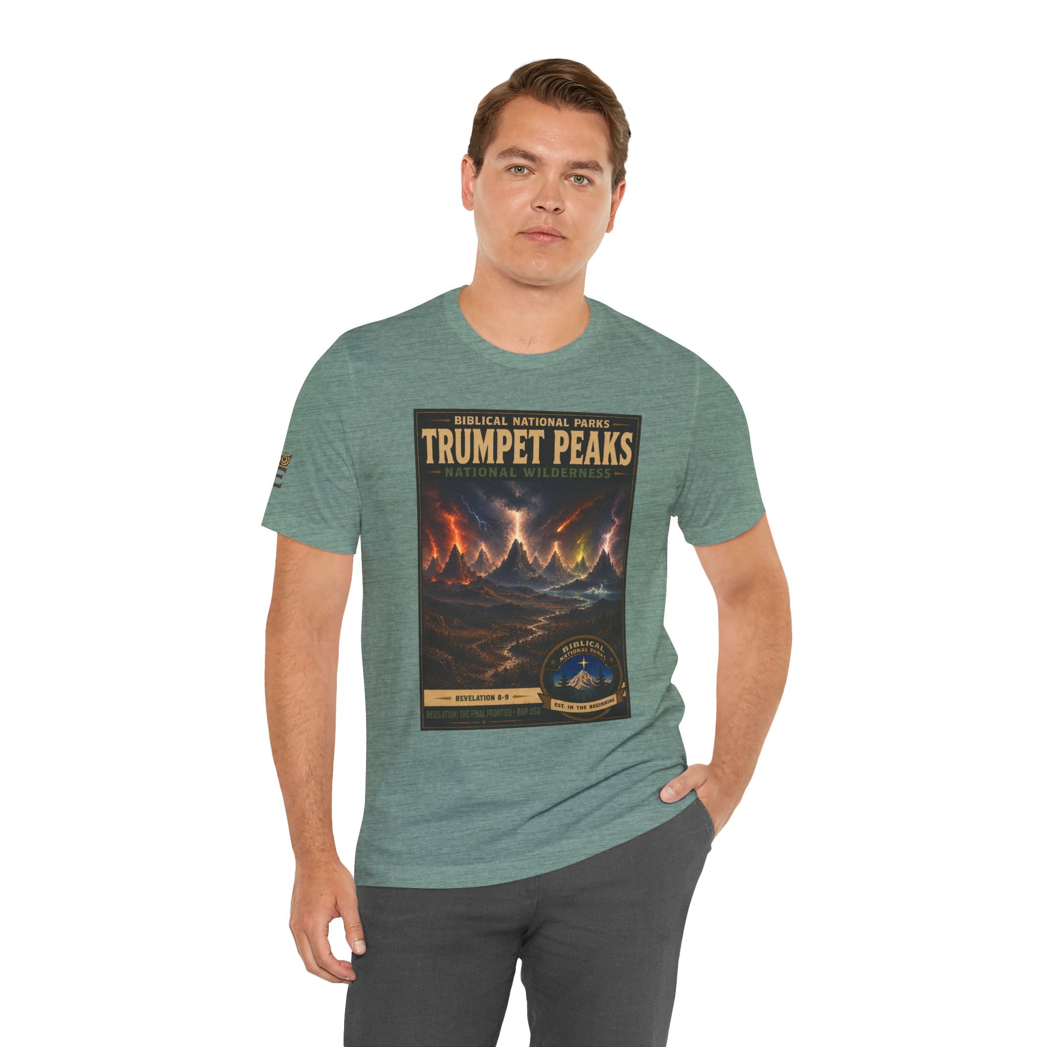 Biblical National Parks Collection X- #058/061 - Revelation: The Final Frontier | Revelation 8-9 | Vintage nature poster Tee | Biblical national parks graphic shirt