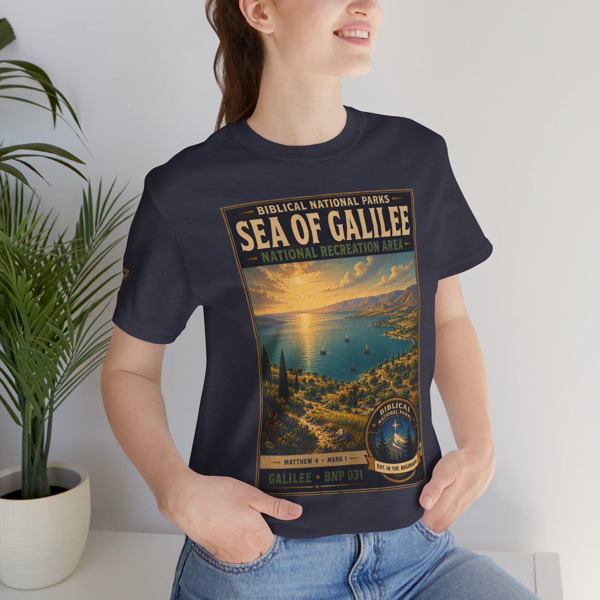 Biblical National Parks Collection VI- Galilee #031/035 Matthew 4 & Mark 1 | Vintage nature poster Tee | Biblical national parks graphic shirt