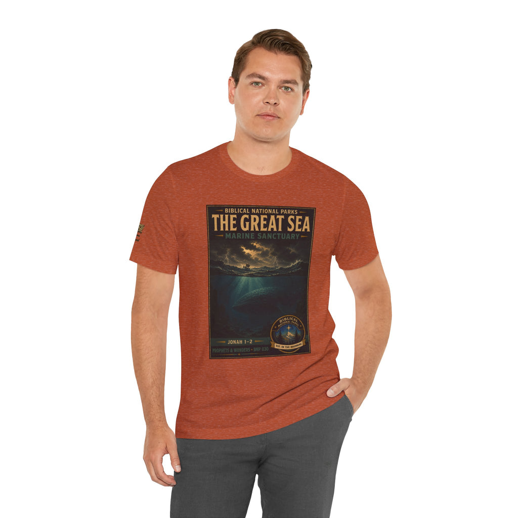 Biblical National Parks Collection V- Prophets & Wonders #030/030 Jonah 1-2 | Vintage nature poster Tee | Biblical national parks graphic shirt
