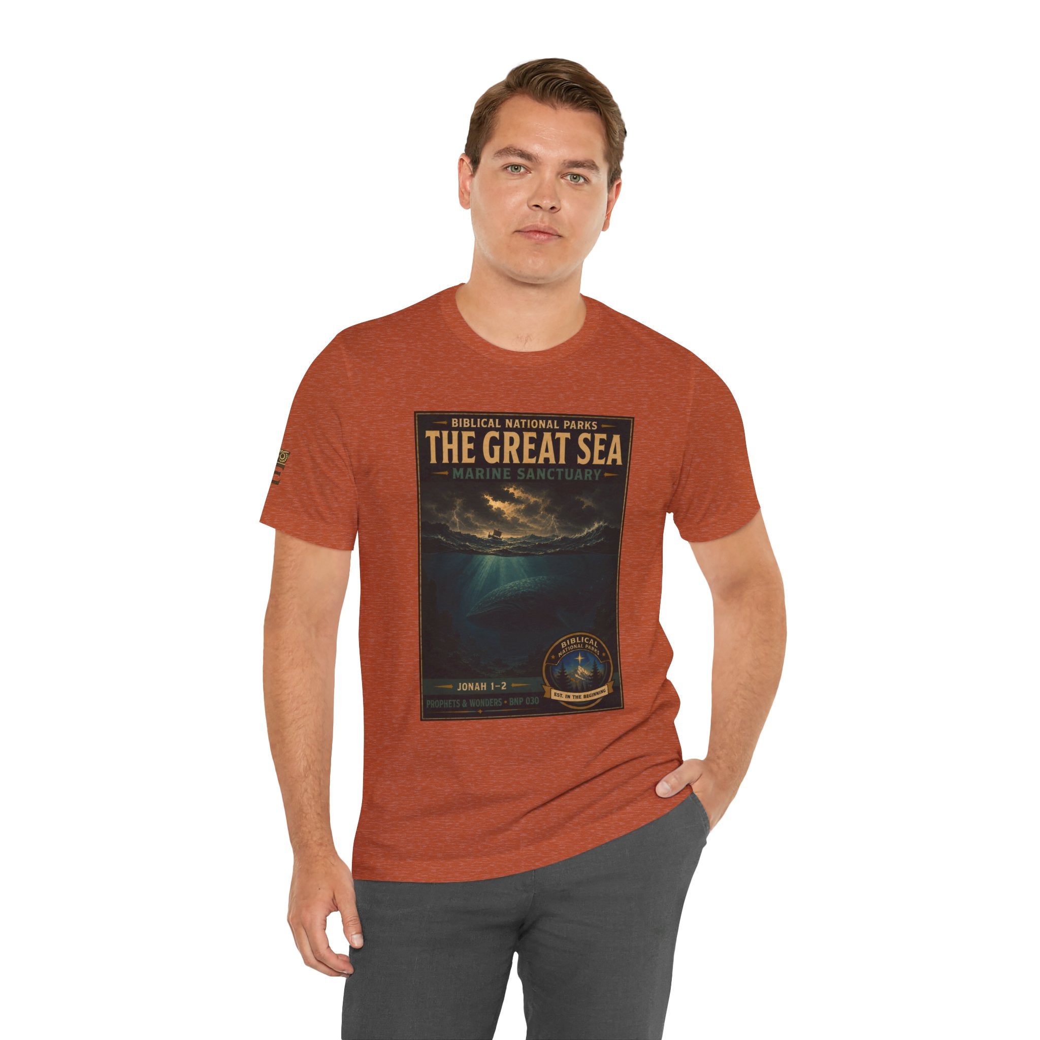 Biblical National Parks Collection V- Prophets & Wonders #030/030 Jonah 1-2 | Vintage nature poster Tee | Biblical national parks graphic shirt