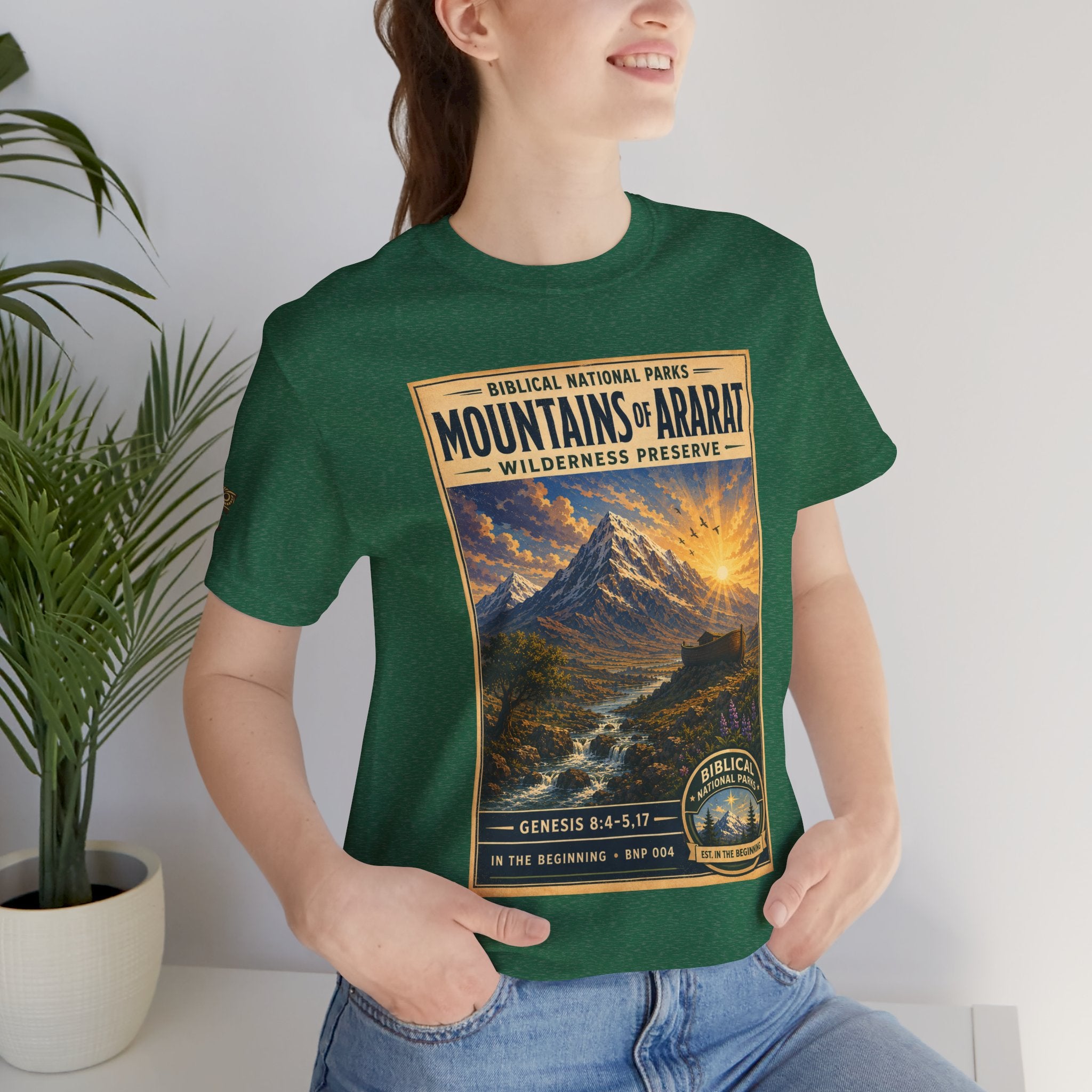 Biblical National Parks Collection I- In The Beginning #004/006 Genesis 8:4-5,17 | Vintage nature poster Tee | Biblical national parks graphic shirt
