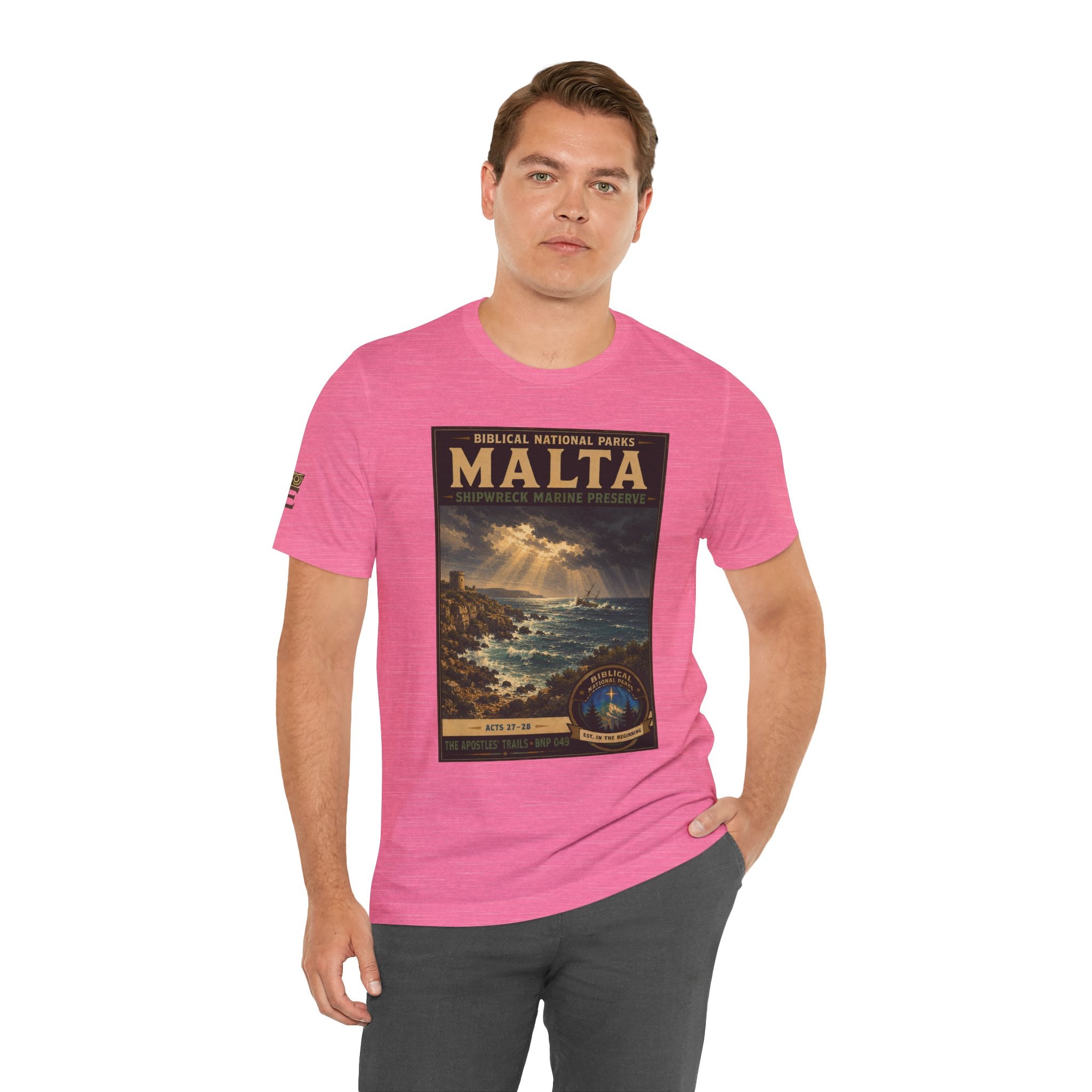 Biblical National Parks Collection VIII- The Apostles' Trails #049/049 | Acts 27-28 | Vintage nature poster Tee | Biblical national parks graphic shirt
