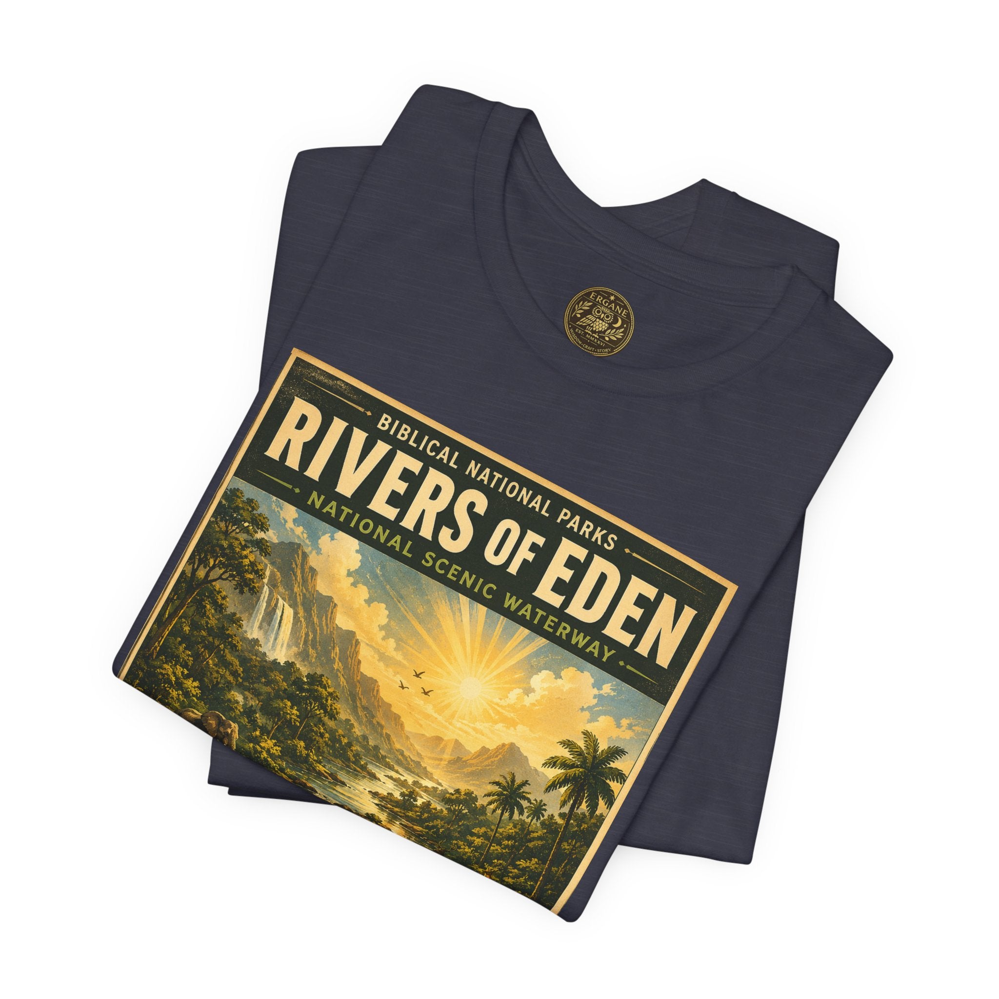 Biblical National Parks Collection I- In The Beginning #003/006 Genesis 2:10-14 | Vintage nature poster Tee | Biblical national parks graphic shirt