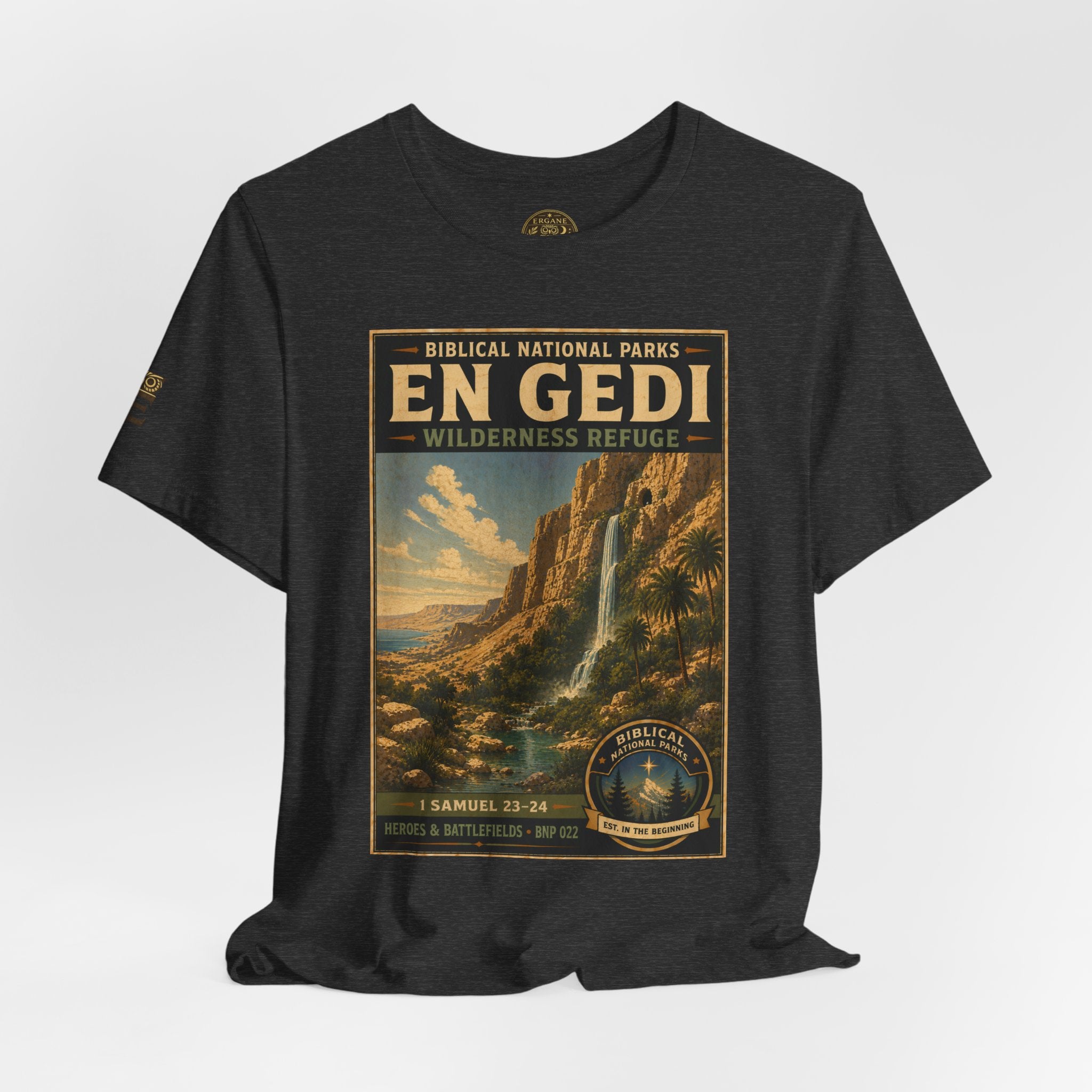 Biblical National Parks Collection IV- Heros & Battlefields #022/023 1 Samuel 23-24 | Vintage nature poster Tee | Biblical national parks graphic shirt