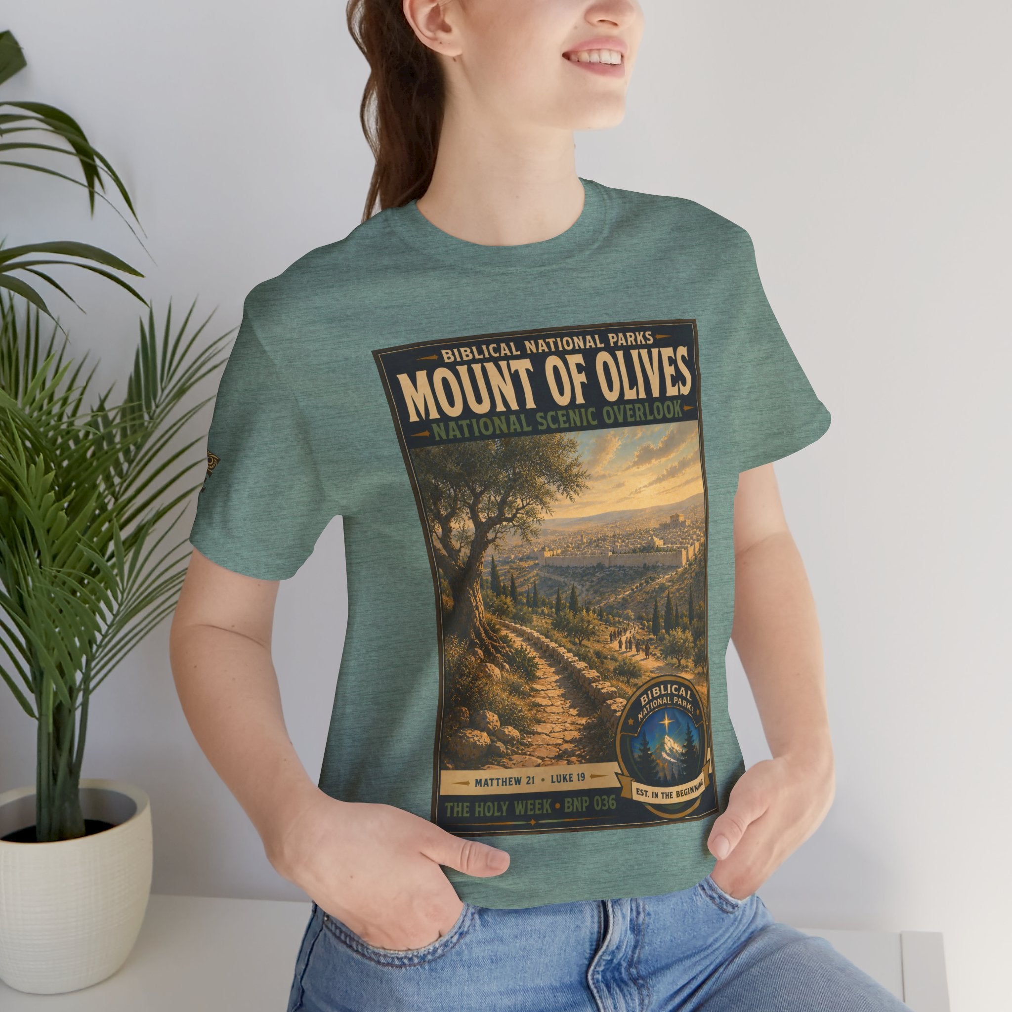 Biblical National Parks Collection VII- The Holy Week #036/041 | Matthew 21 - Luke 19 | Vintage nature poster Tee | Biblical national parks graphic shirt