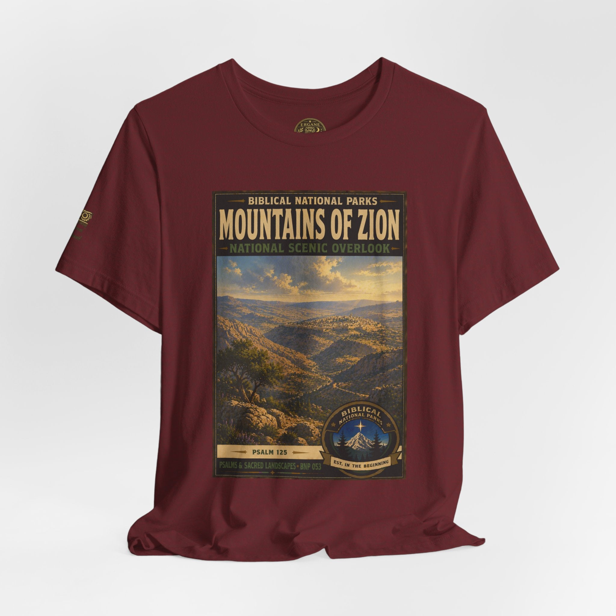 Biblical National Parks Collection IX- #053/054 -Psalms & Sacred Landscapes | Psalm 125 | Vintage nature poster Tee | Biblical national parks graphic shirt