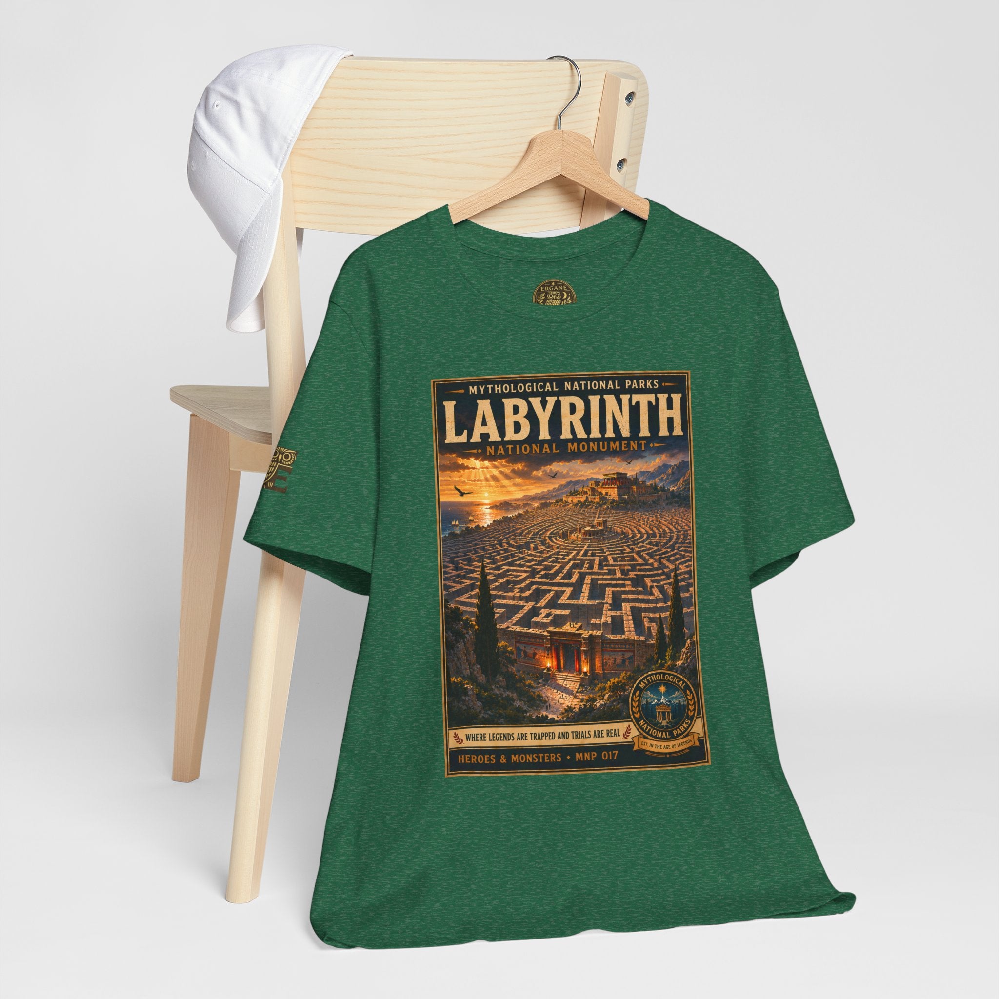 Mythological National Parks Collection III- #017-028 - Heros & Monsters | Vintage nature poster Tee | Mythological National Parks graphic shirt