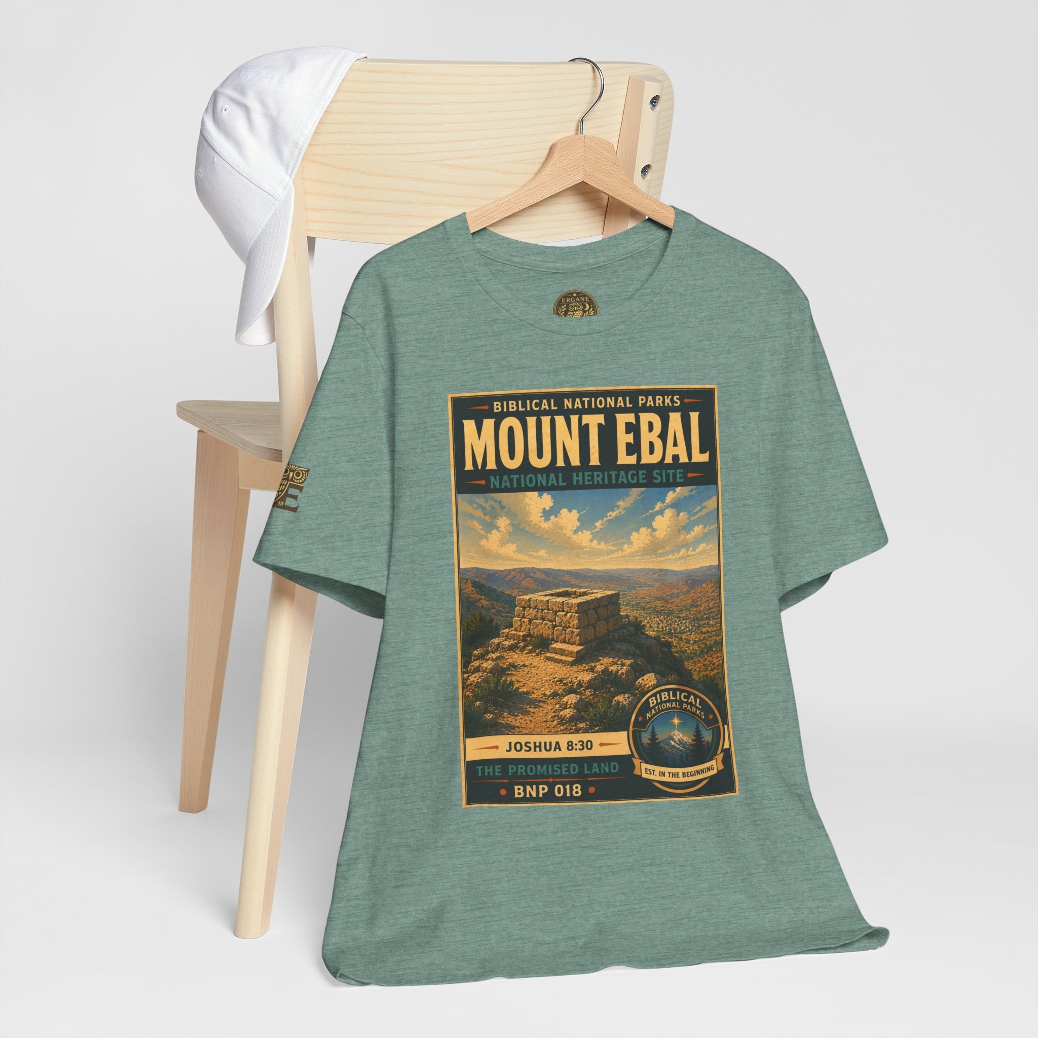 Biblical National Parks Collection III- The Promised Land #018/018 Joshua 8: 30 | Vintage nature poster Tee | Biblical national parks graphic shirt