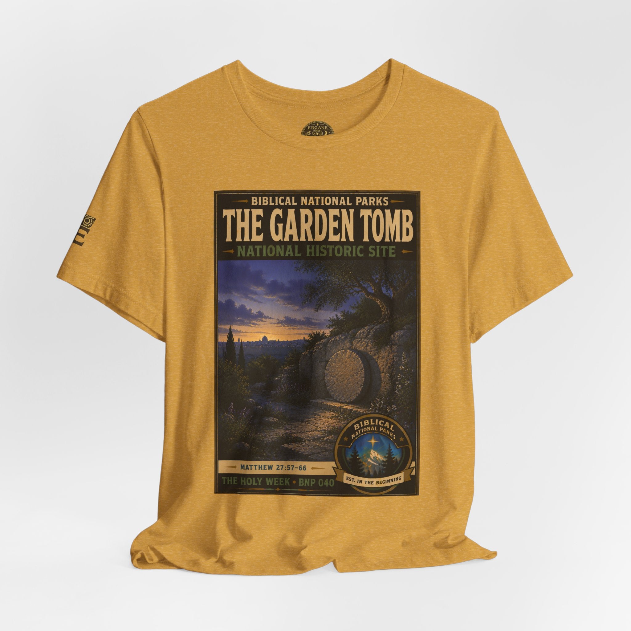 Biblical National Parks Collection VII- The Holy Week #040/041 | Matthew 27: 55-66 | Vintage nature poster Tee | Biblical national parks graphic shirt