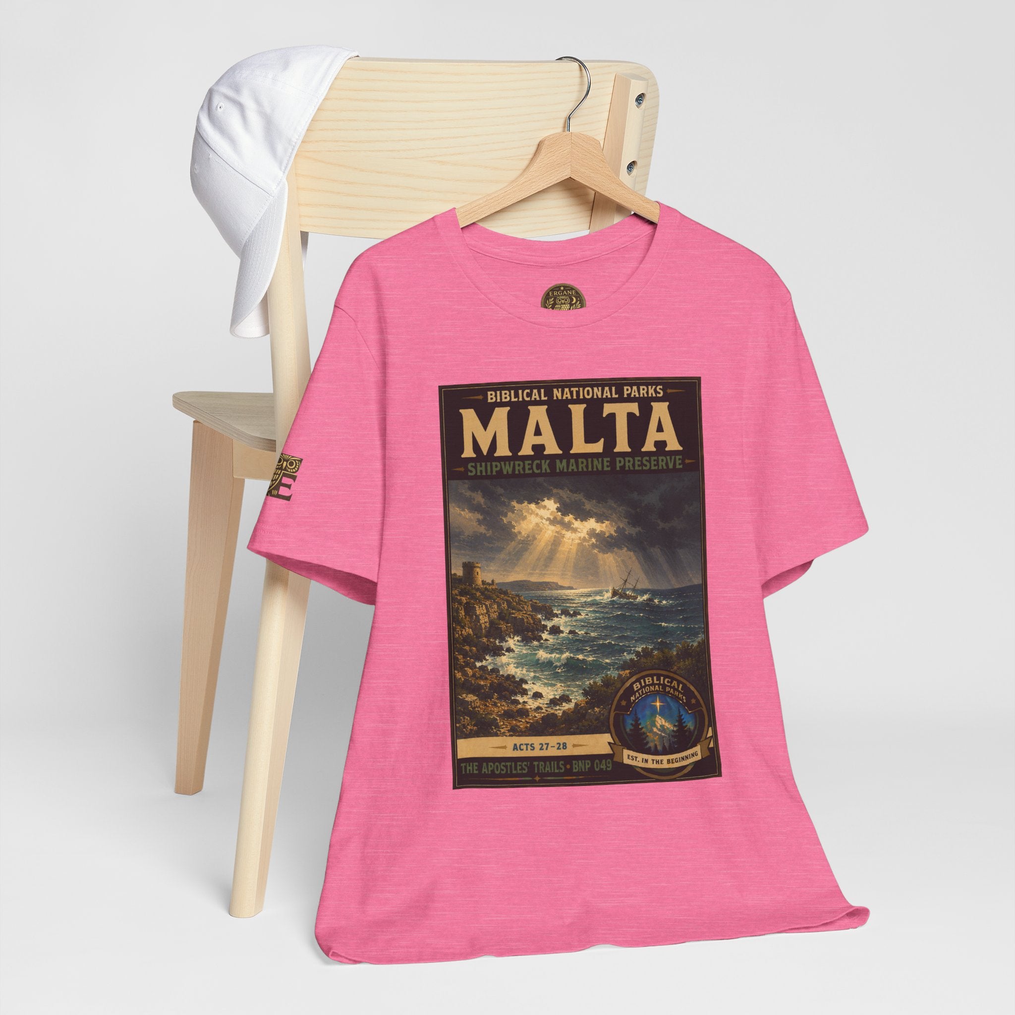 Biblical National Parks Collection VIII- The Apostles' Trails #049/049 | Acts 27-28 | Vintage nature poster Tee | Biblical national parks graphic shirt