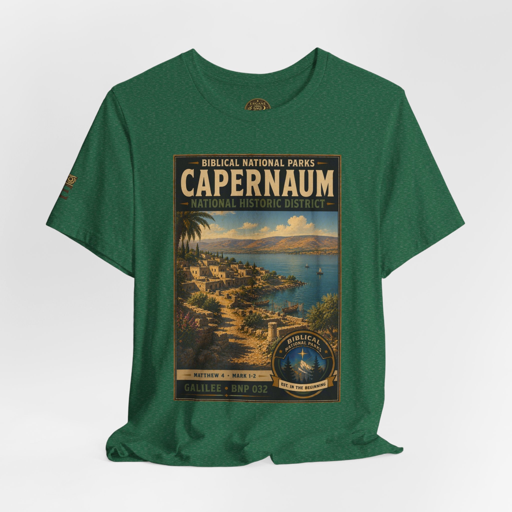 Biblical National Parks Collection VI- Galilee #032/035 Matthew 4 & Mark 1-2 | Vintage nature poster Tee | Biblical national parks graphic shirt