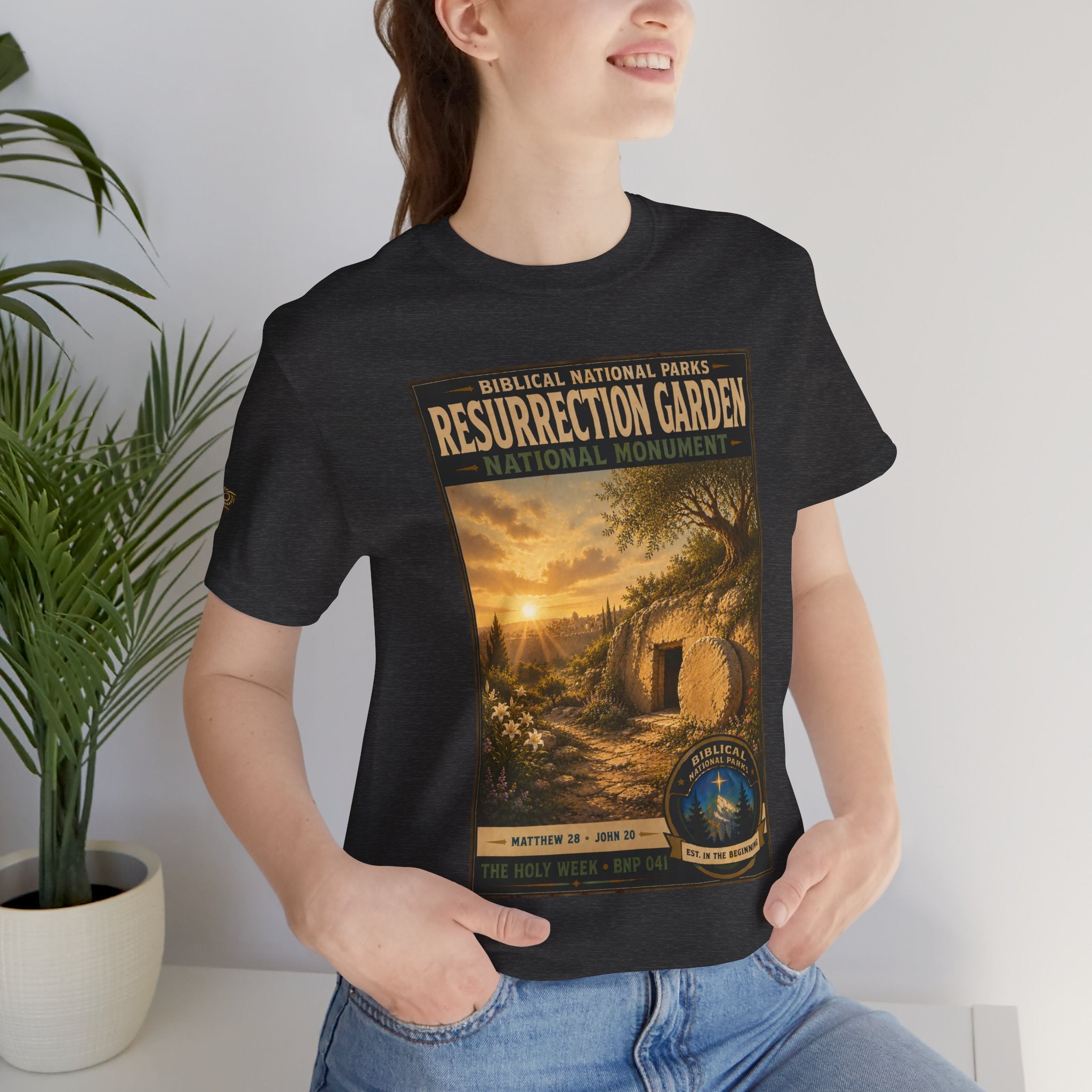 Biblical National Parks Collection VII- The Holy Week #041/041 | Matthew 28 - John 20 | Vintage nature poster Tee | Biblical national parks graphic shirt