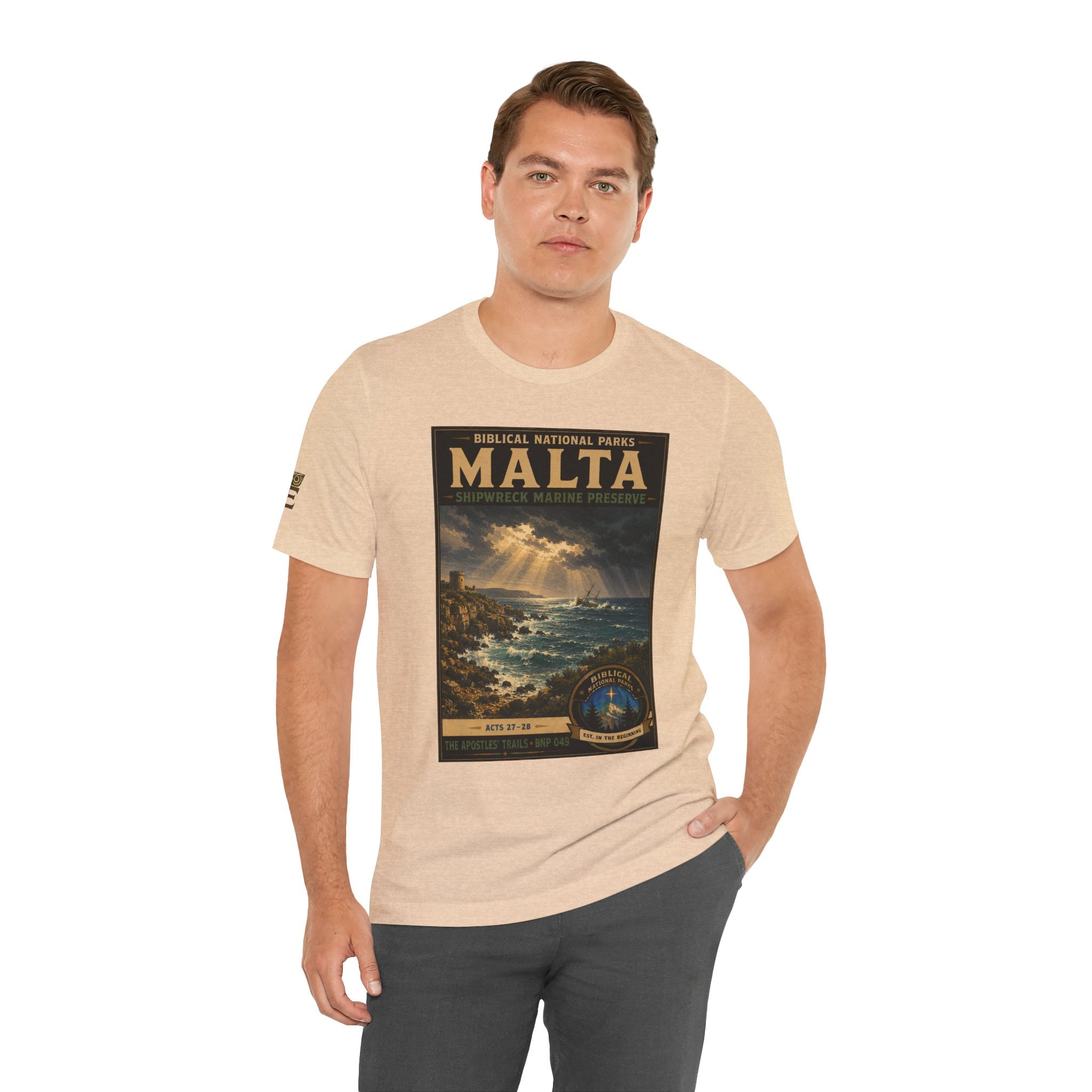 Biblical National Parks Collection VIII- The Apostles' Trails #049/049 | Acts 27-28 | Vintage nature poster Tee | Biblical national parks graphic shirt