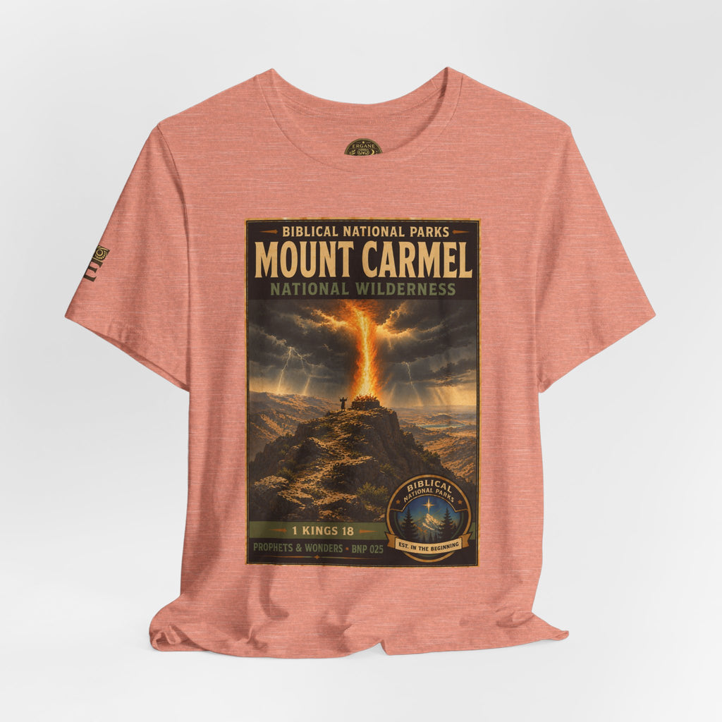 Biblical National Parks Collection V- Prophets & Wonders #025/030 1 Kings 18 | Vintage nature poster Tee | Biblical national parks graphic shirt