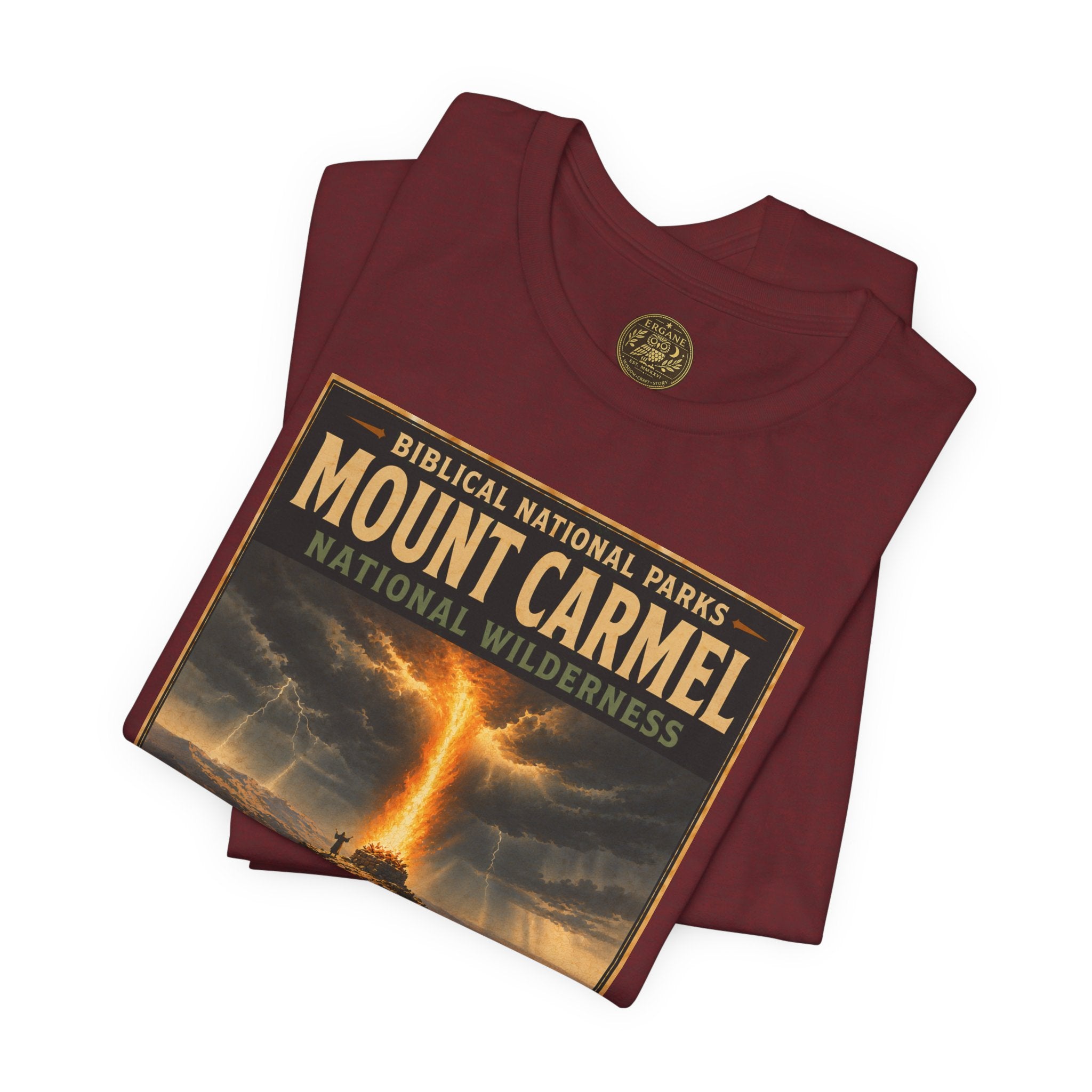 Biblical National Parks Collection V- Prophets & Wonders #025/030 1 Kings 18 | Vintage nature poster Tee | Biblical national parks graphic shirt