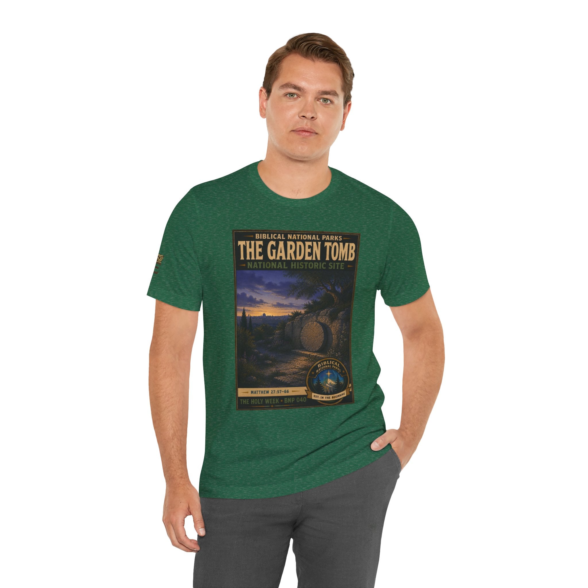 Biblical National Parks Collection VII- The Holy Week #040/041 | Matthew 27: 55-66 | Vintage nature poster Tee | Biblical national parks graphic shirt