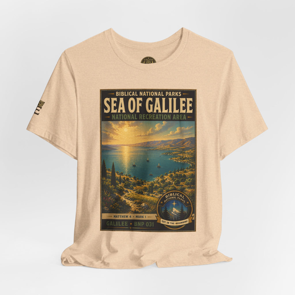 Biblical National Parks Collection VI- Galilee #031/035 Matthew 4 & Mark 1 | Vintage nature poster Tee | Biblical national parks graphic shirt
