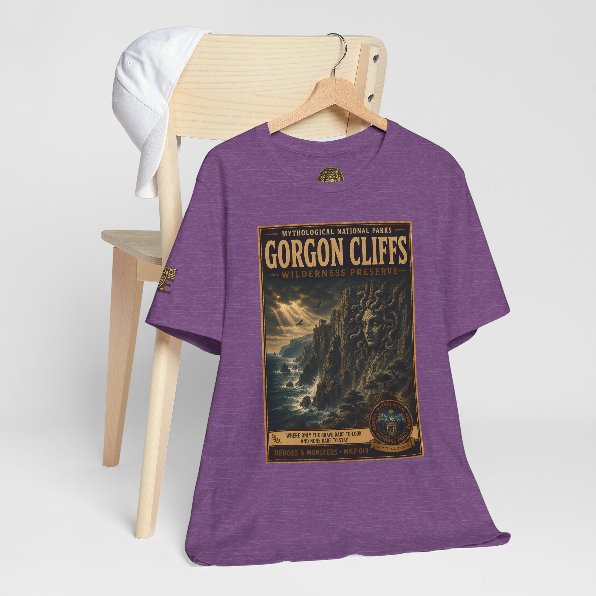 Mythological National Parks Collection III- #019-028 - Heros & Monsters | Vintage nature poster Tee | Mythological National Parks graphic shirt