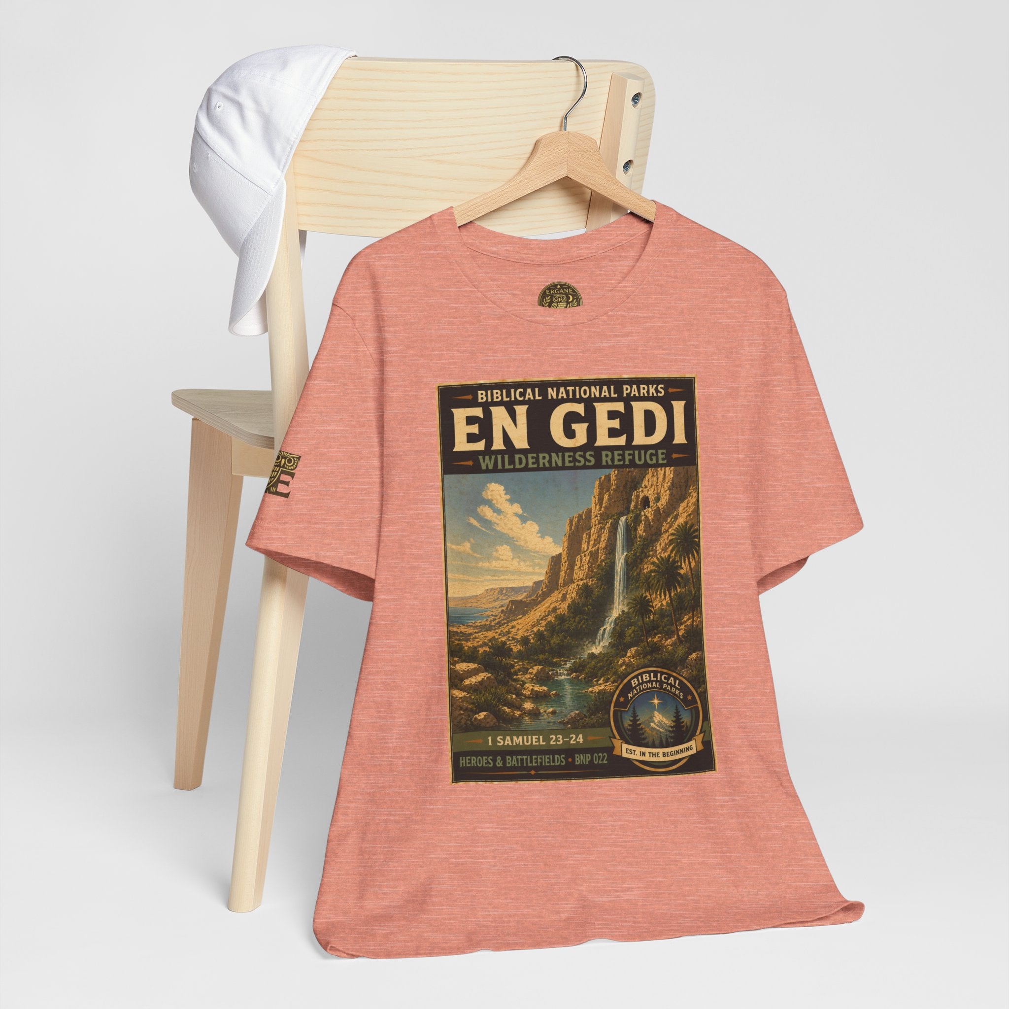 Biblical National Parks Collection IV- Heros & Battlefields #022/023 1 Samuel 23-24 | Vintage nature poster Tee | Biblical national parks graphic shirt