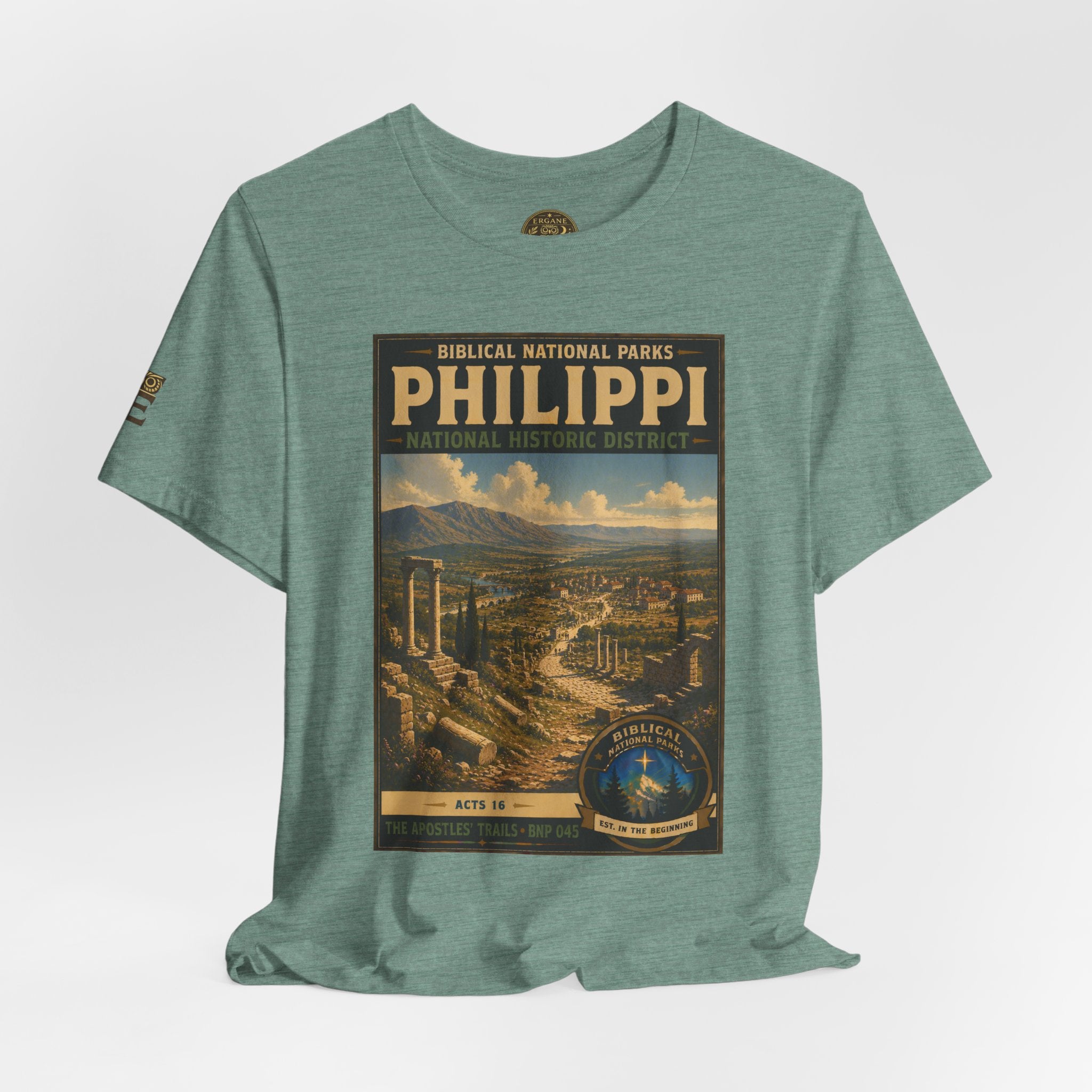 Biblical National Parks Collection VIII- The Apostles' Trails #045/049 | Acts 16 | Vintage nature poster Tee | Biblical national parks graphic shirt