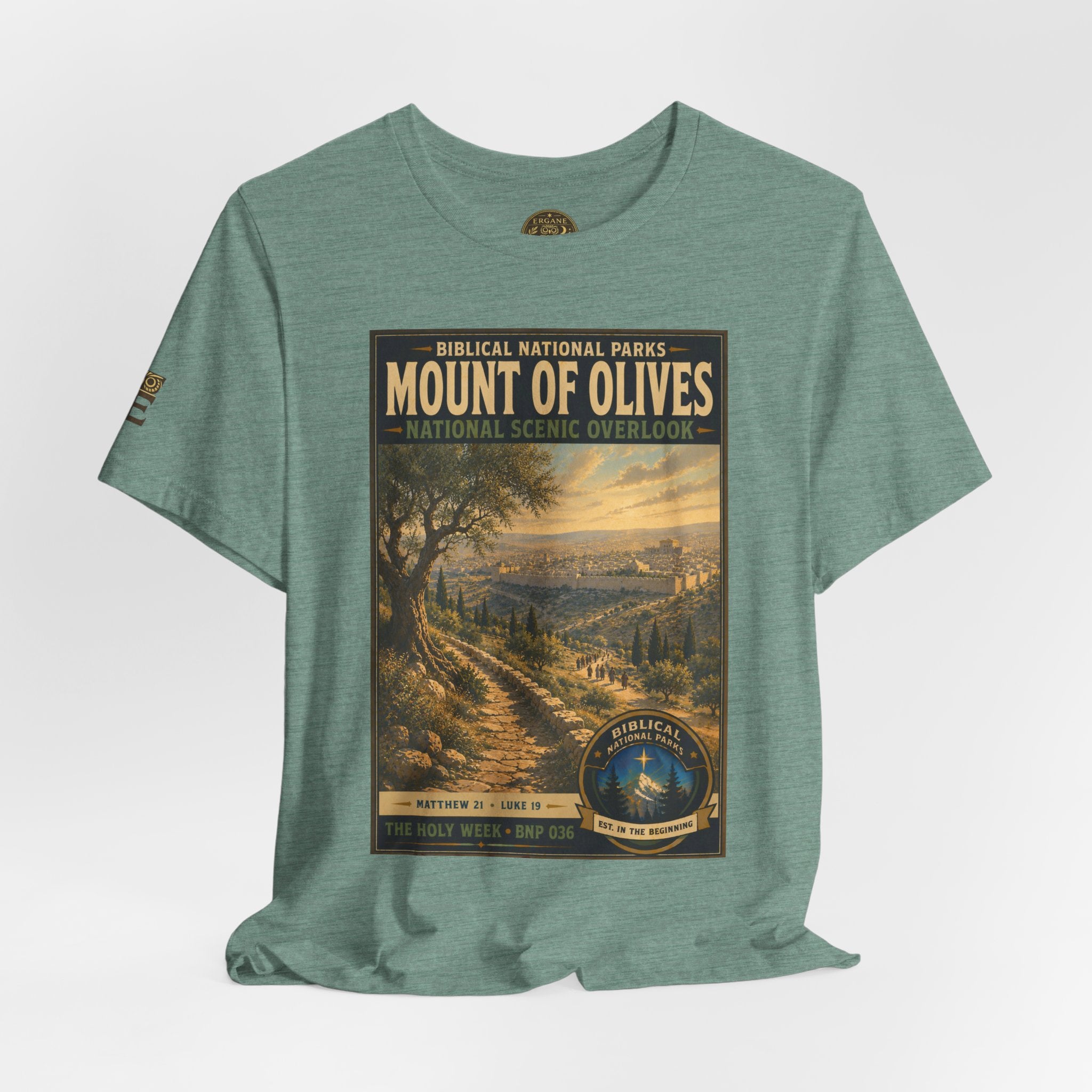 Biblical National Parks Collection VII- The Holy Week #036/041 | Matthew 21 - Luke 19 | Vintage nature poster Tee | Biblical national parks graphic shirt