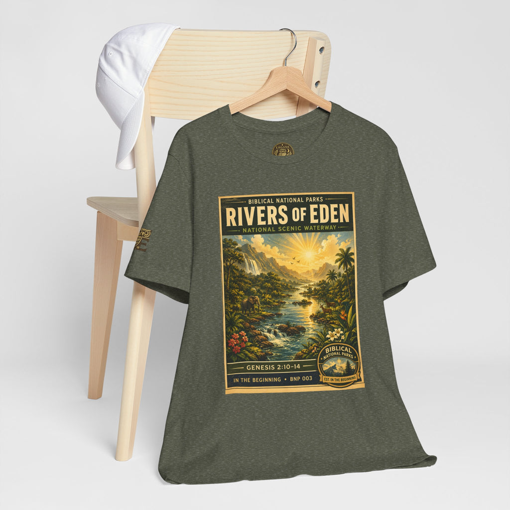 Biblical National Parks Collection I- In The Beginning #003/006 Genesis 2:10-14 | Vintage nature poster Tee | Biblical national parks graphic shirt