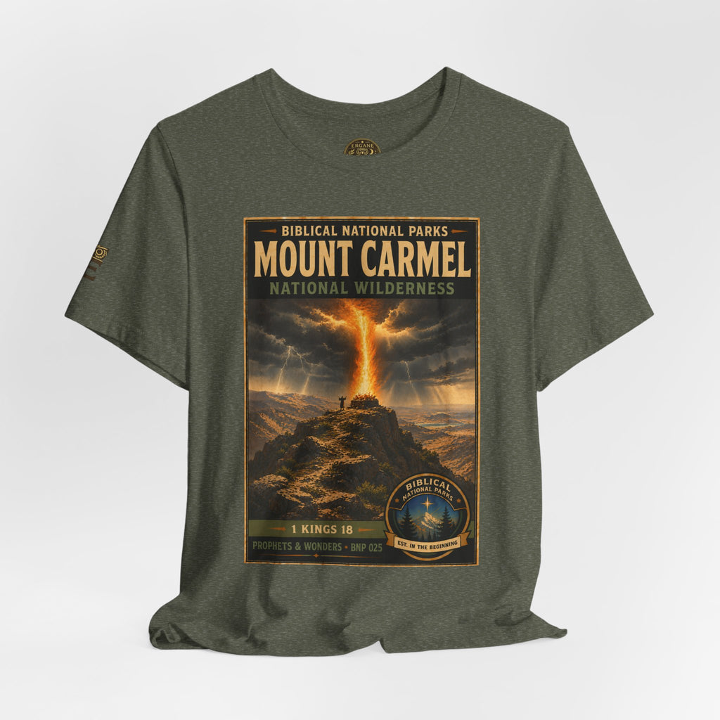 Biblical National Parks Collection V- Prophets & Wonders #025/030 1 Kings 18 | Vintage nature poster Tee | Biblical national parks graphic shirt