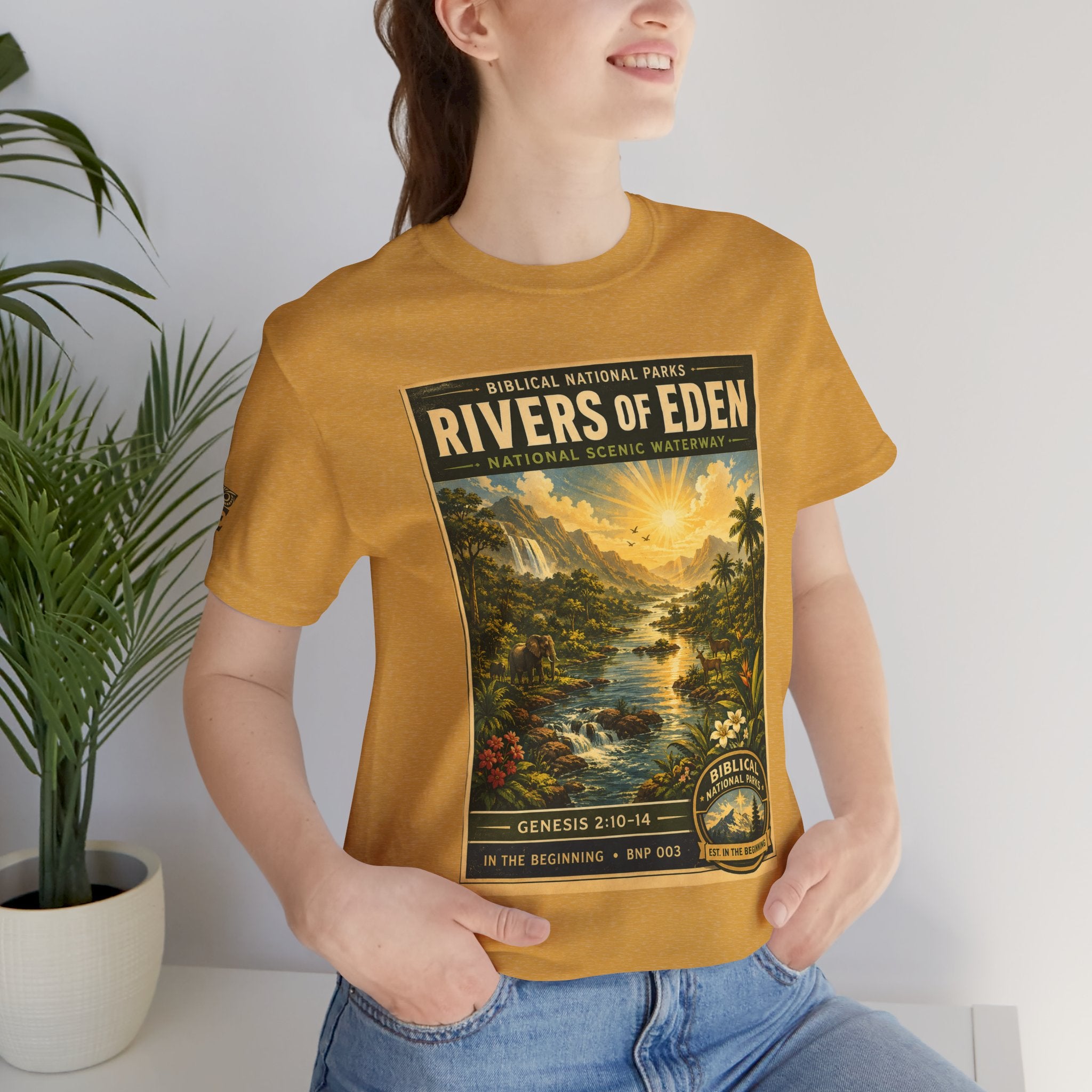 Biblical National Parks Collection I- In The Beginning #003/006 Genesis 2:10-14 | Vintage nature poster Tee | Biblical national parks graphic shirt